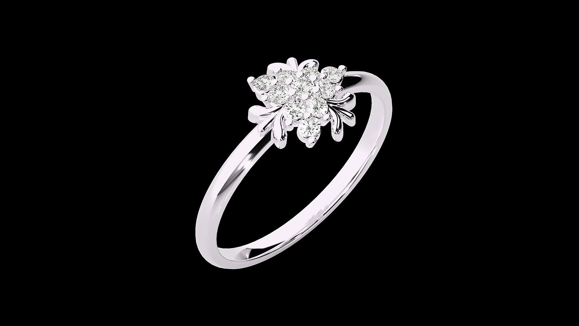 Flower Ultra light wt minimalist Women Ring 3dm stl renders 3D print model_12