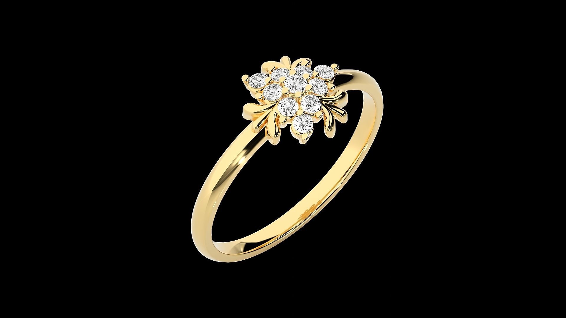 Flower Ultra light wt minimalist Women Ring 3dm stl renders 3D print model_18