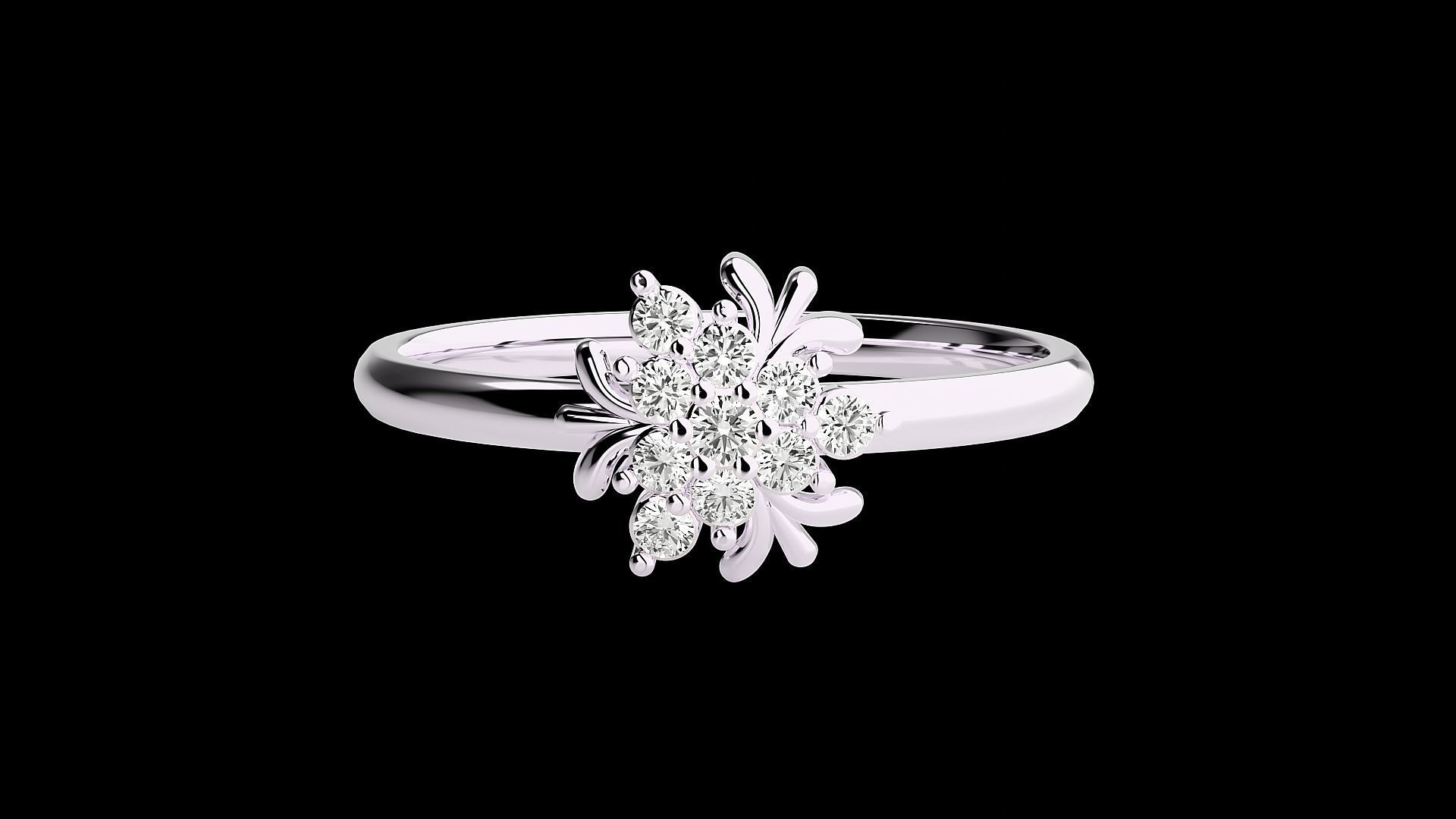 Flower Ultra light wt minimalist Women Ring 3dm stl renders 3D print model_10