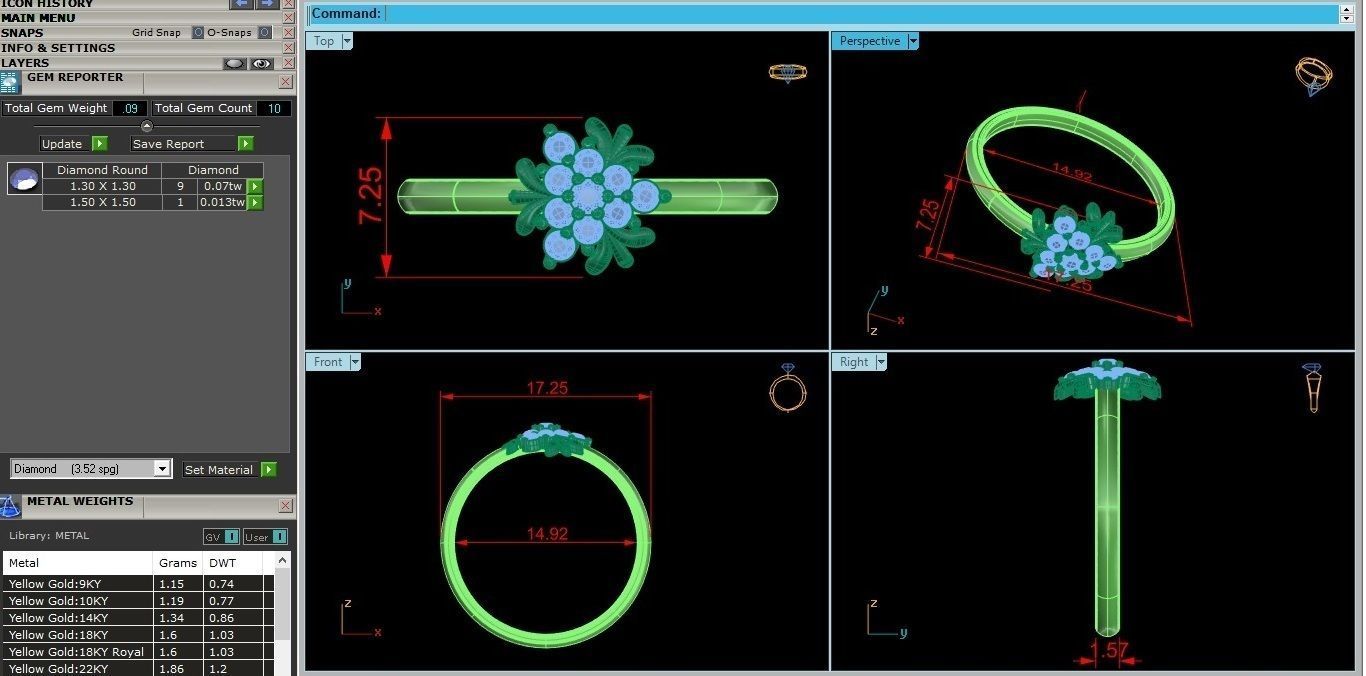 Flower Ultra light wt minimalist Women Ring 3dm stl renders 3D print model_3