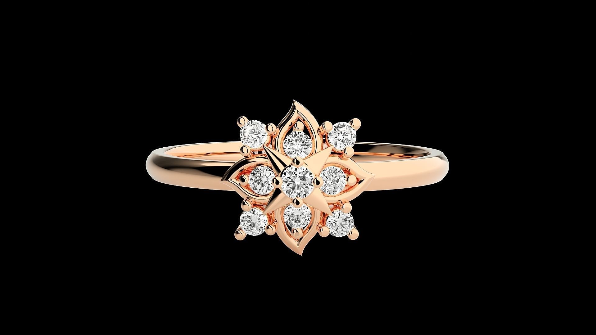 Flower Ultra light wt minimalist Women Ring 3dm stl renders 3D print model_4