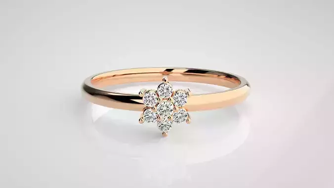 Flower Ultra light wt minimalist Women Ring 3dm stl renders 3D print model