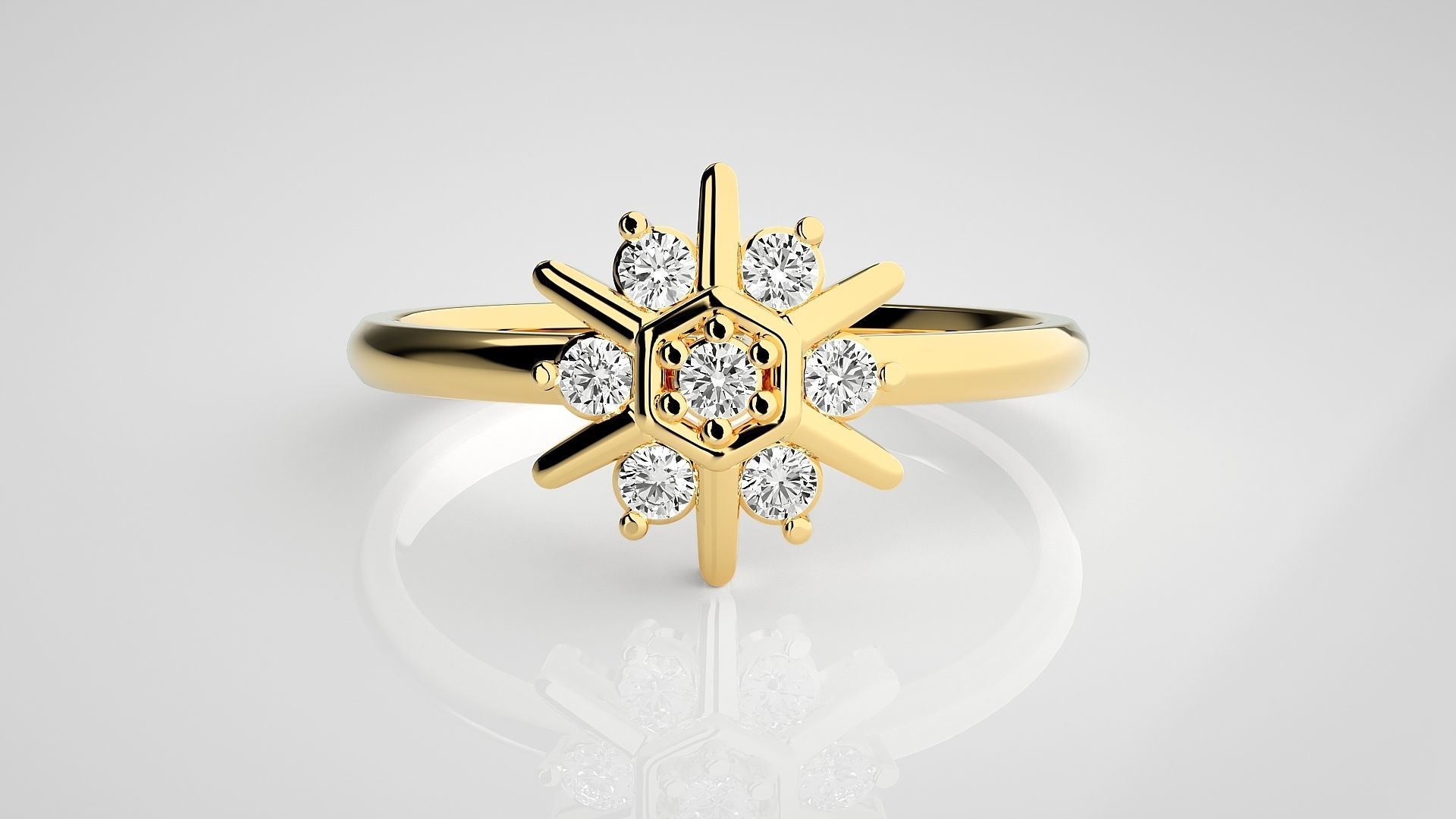 Star Light Ultra light wt minimalist Women Ring 3dm stl renders 3D print model_13