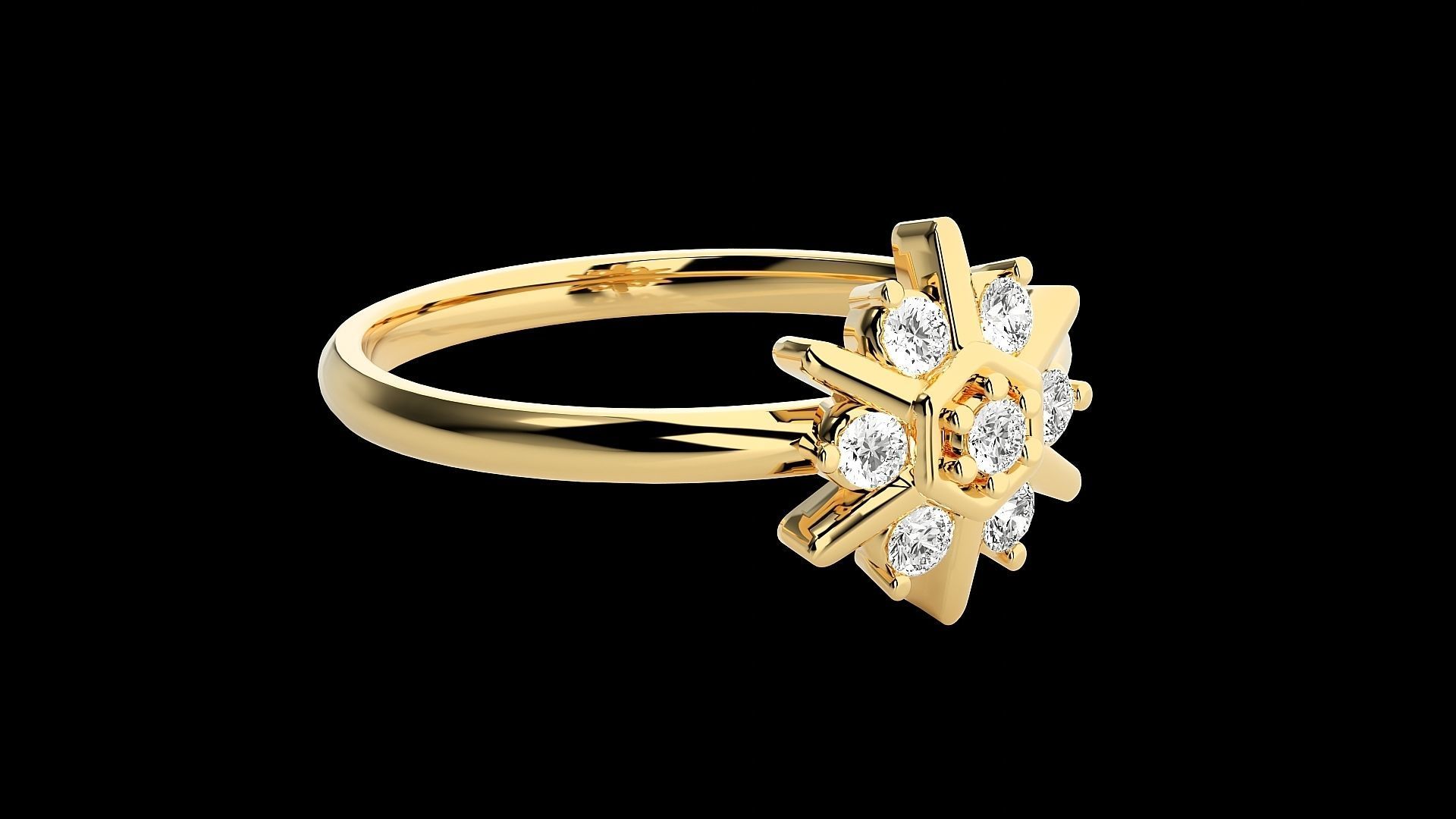 Star Light Ultra light wt minimalist Women Ring 3dm stl renders 3D print model_17