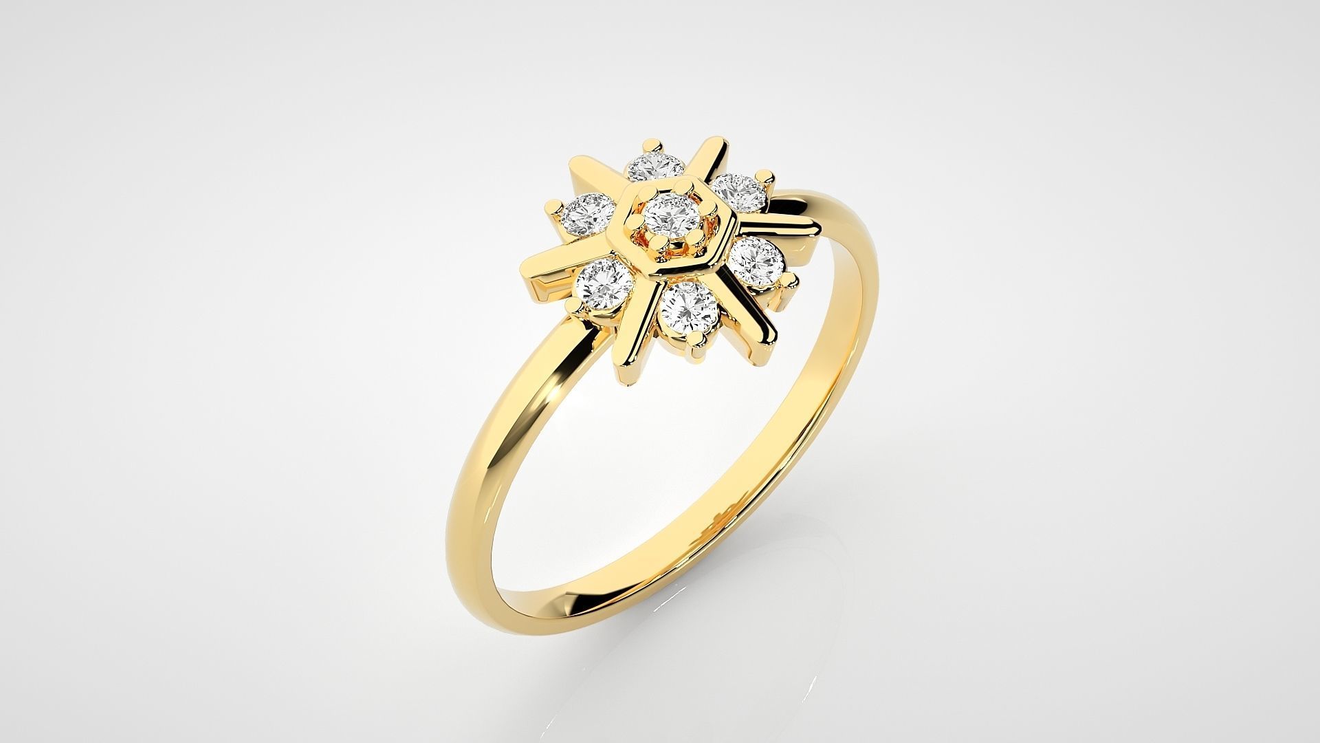 Star Light Ultra light wt minimalist Women Ring 3dm stl renders 3D print model_15