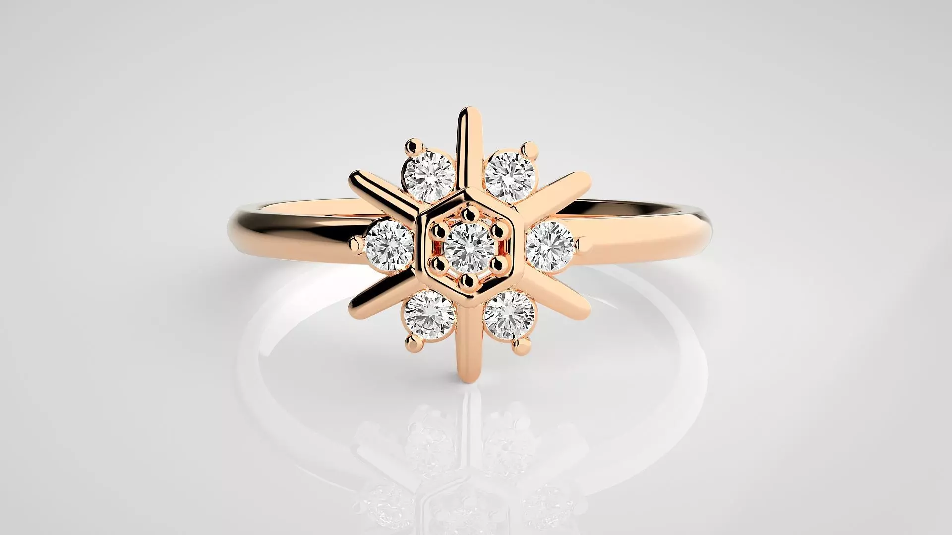 Star Light Ultra light wt minimalist Women Ring 3dm stl renders 3D print model_0
