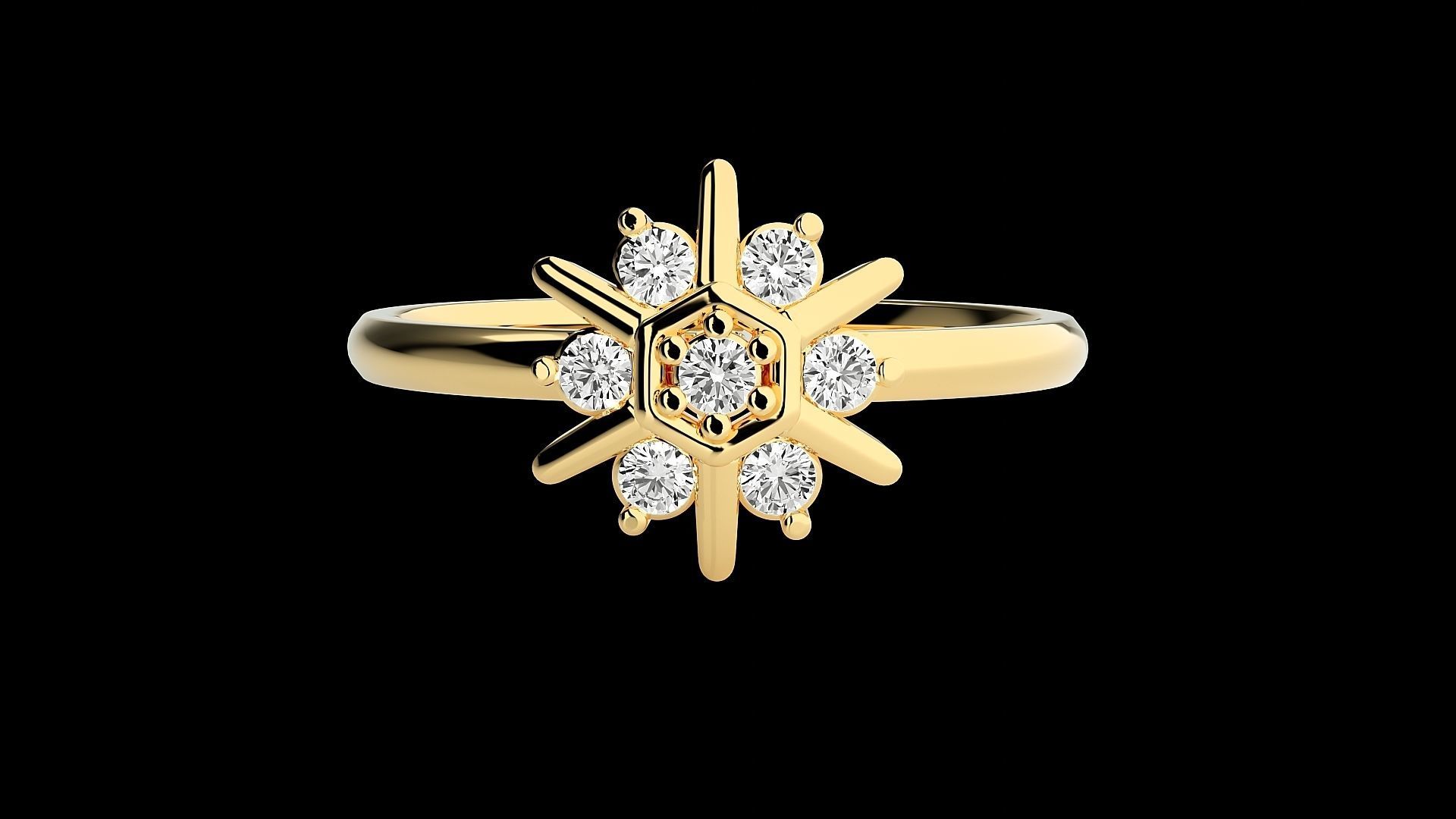 Star Light Ultra light wt minimalist Women Ring 3dm stl renders 3D print model_16