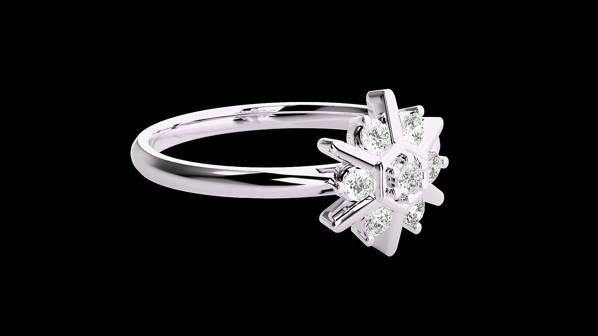Star Light Ultra light wt minimalist Women Ring 3dm stl renders 3D print model_11