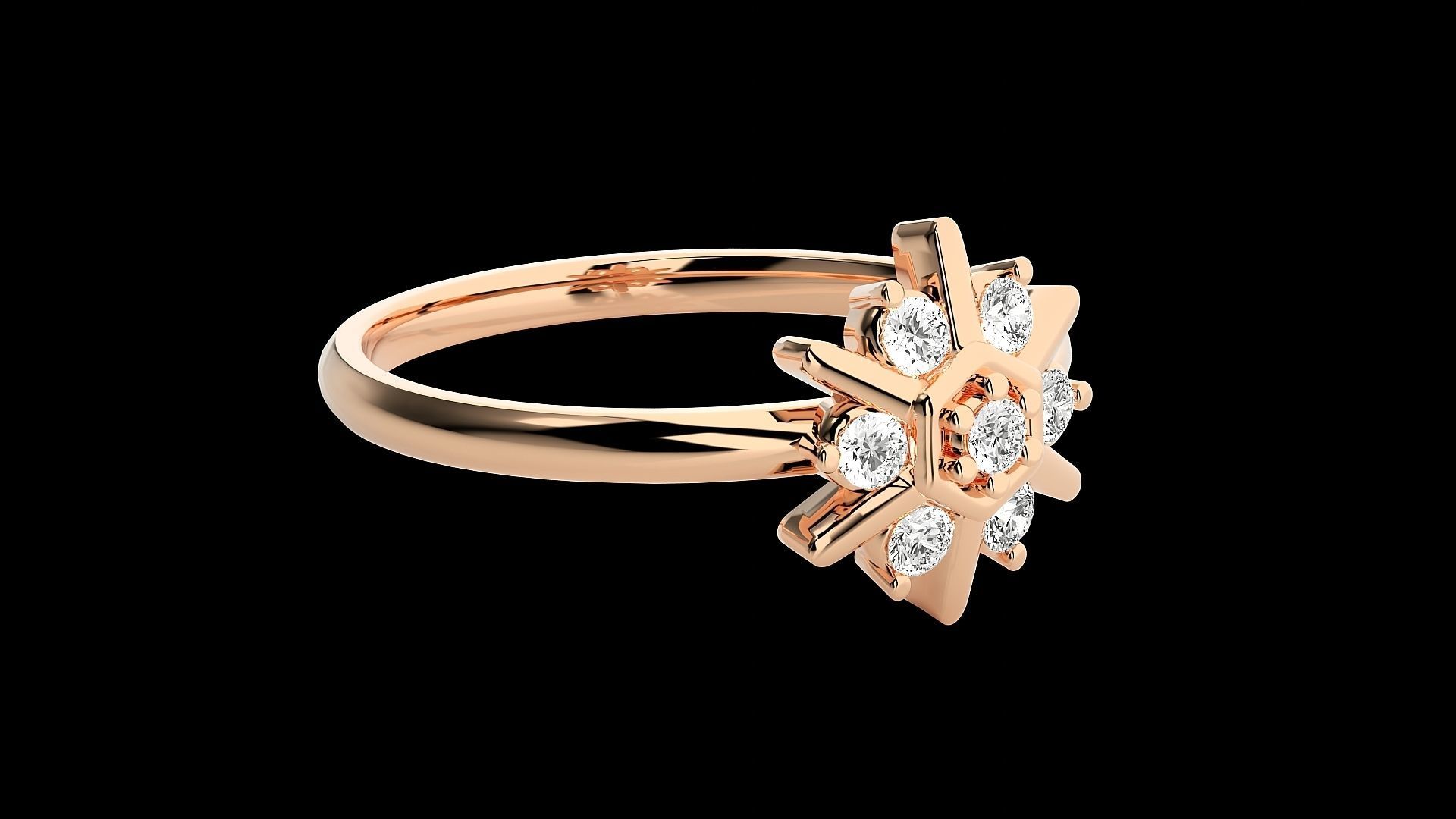 Star Light Ultra light wt minimalist Women Ring 3dm stl renders 3D print model_5