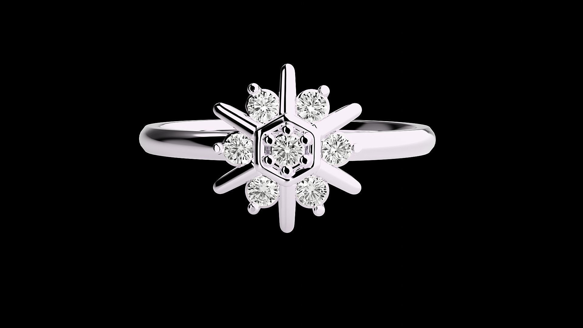 Star Light Ultra light wt minimalist Women Ring 3dm stl renders 3D print model_10