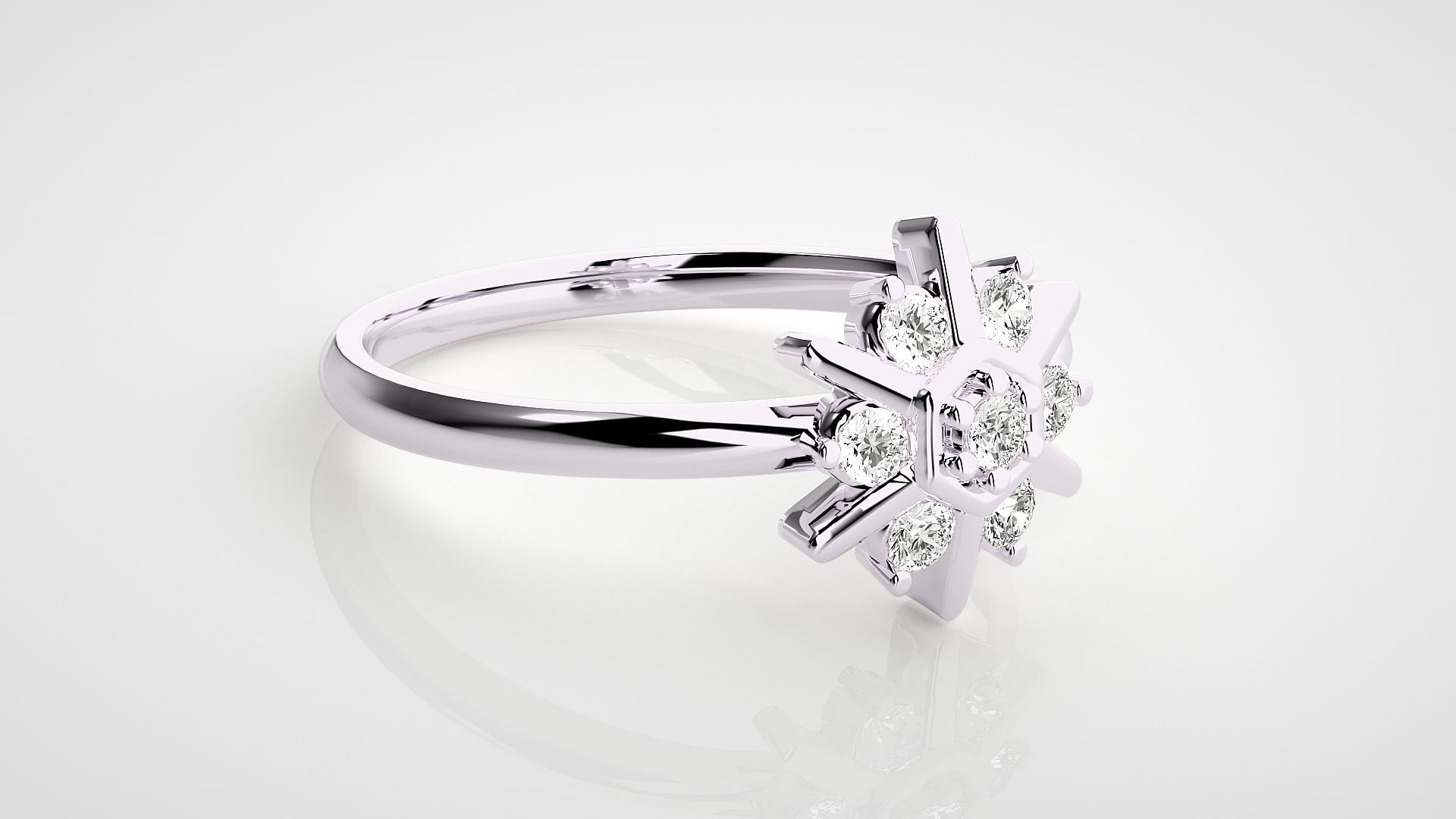 Star Light Ultra light wt minimalist Women Ring 3dm stl renders 3D print model_8