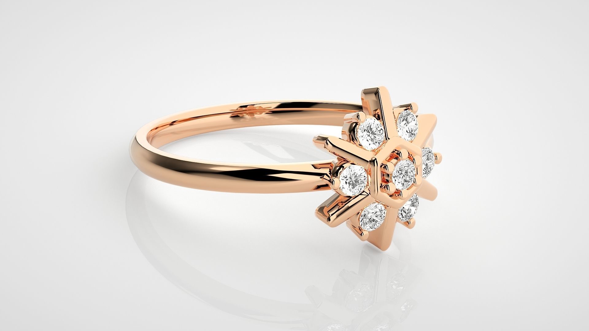Star Light Ultra light wt minimalist Women Ring 3dm stl renders 3D print model_1