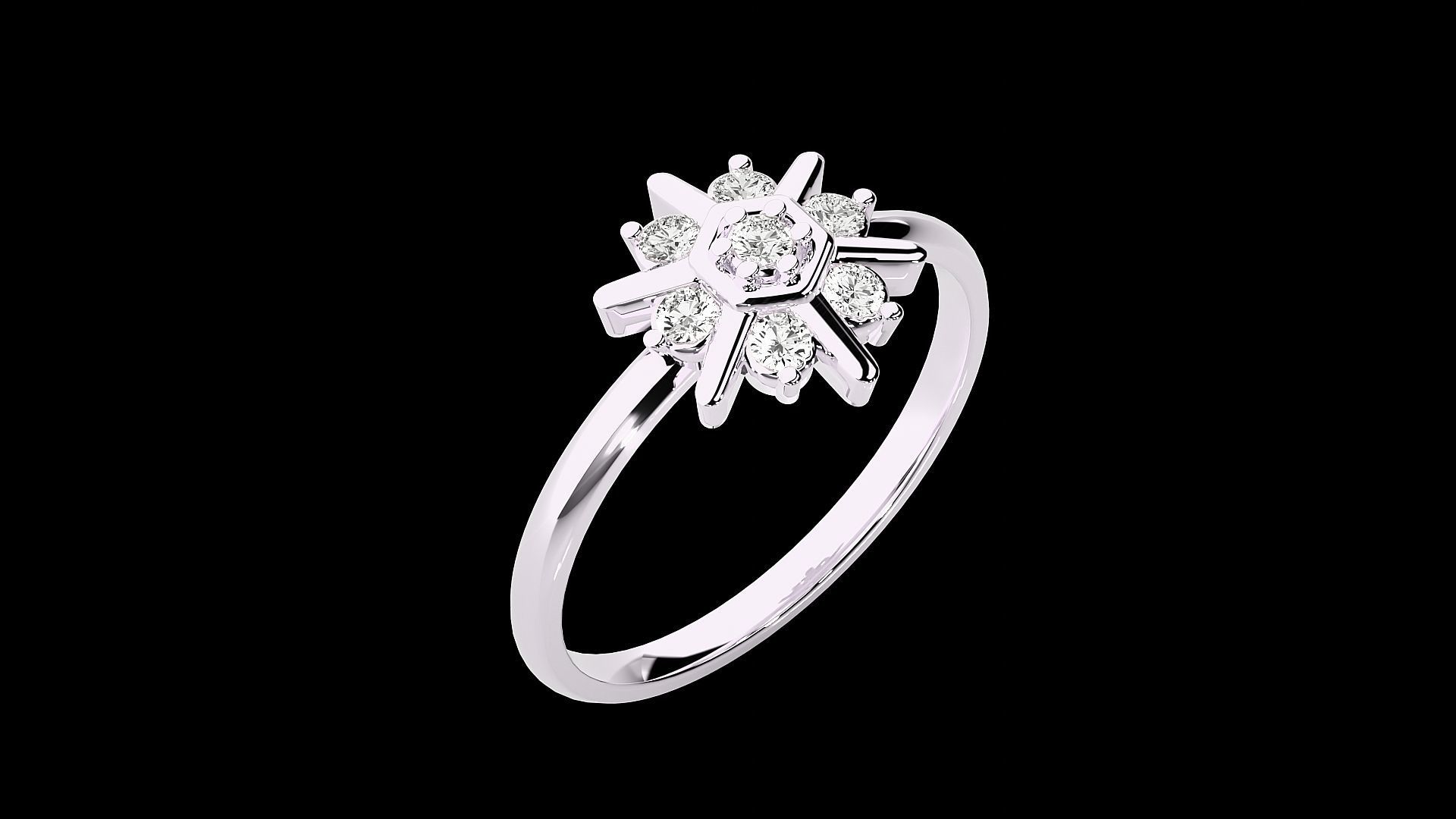 Star Light Ultra light wt minimalist Women Ring 3dm stl renders 3D print model_12