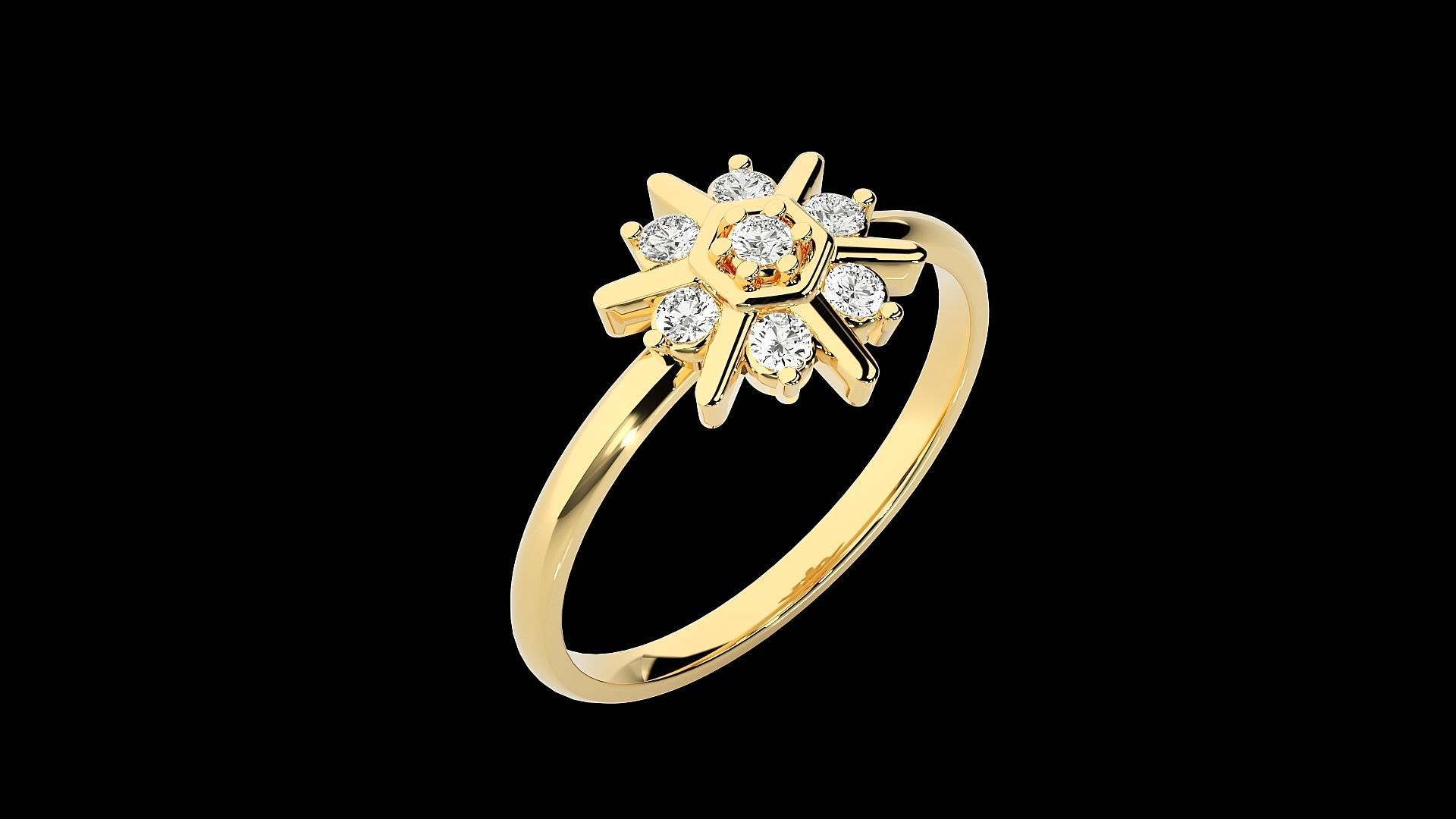 Star Light Ultra light wt minimalist Women Ring 3dm stl renders 3D print model_18