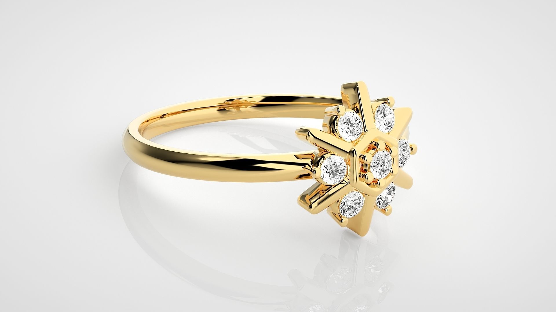 Star Light Ultra light wt minimalist Women Ring 3dm stl renders 3D print model_14