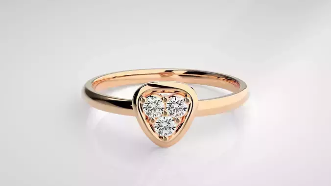 Triangular Ultra light wt minimalist Women Ring 3dm stl renders 3D print model