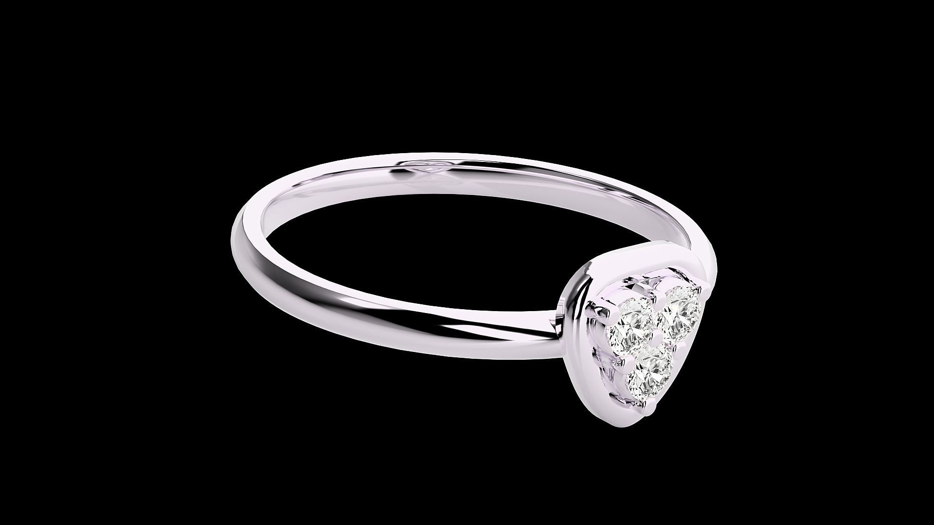 Triangular Ultra light wt minimalist Women Ring 3dm stl renders 3D print model_11