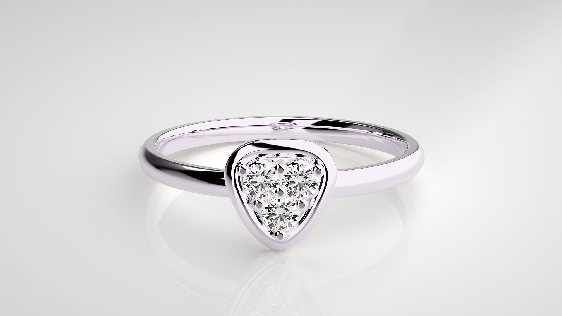 Triangular Ultra light wt minimalist Women Ring 3dm stl renders 3D print model_7