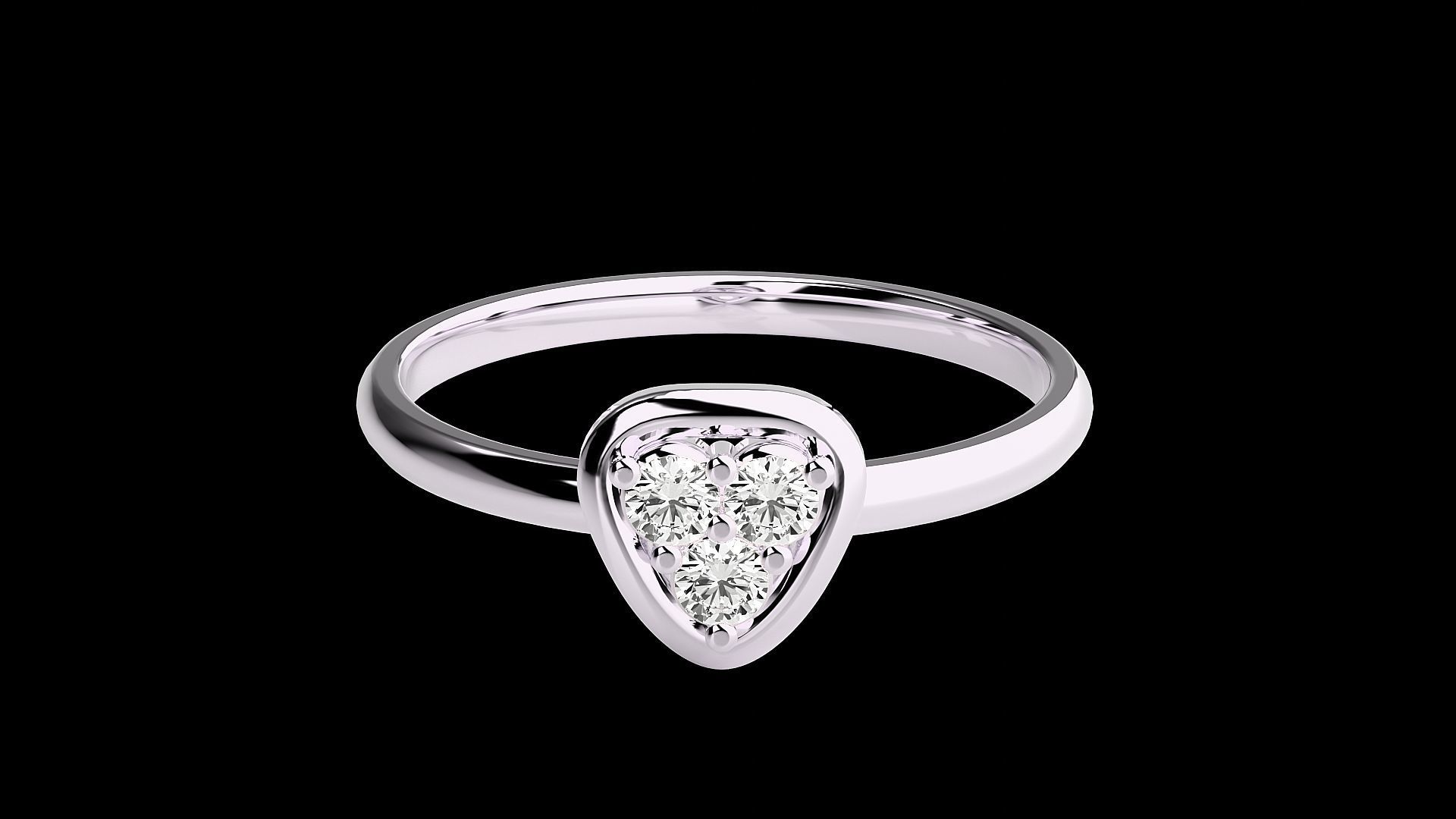 Triangular Ultra light wt minimalist Women Ring 3dm stl renders 3D print model_10