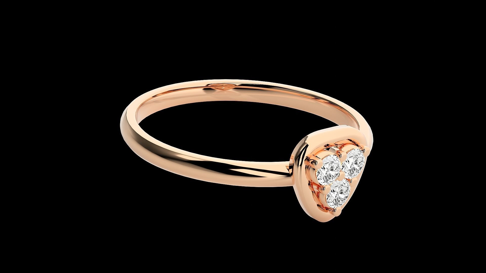 Triangular Ultra light wt minimalist Women Ring 3dm stl renders 3D print model_5