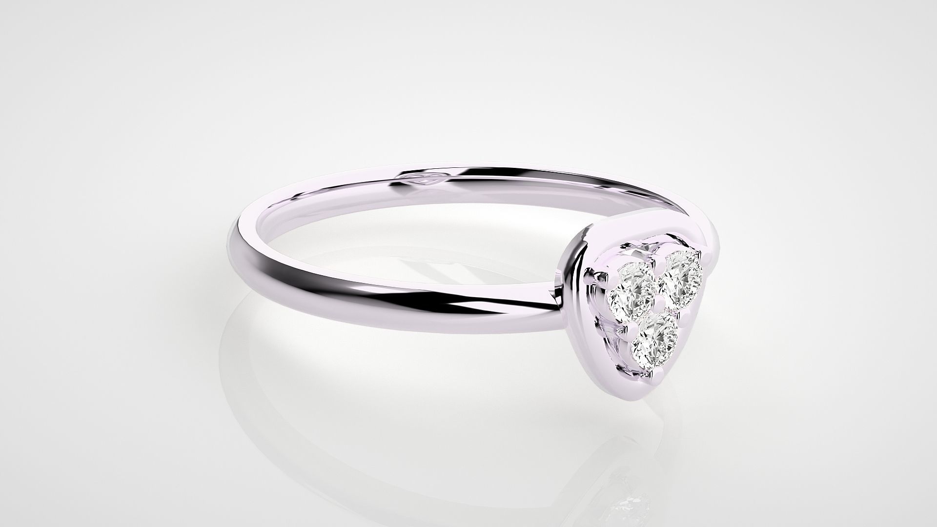 Triangular Ultra light wt minimalist Women Ring 3dm stl renders 3D print model_8