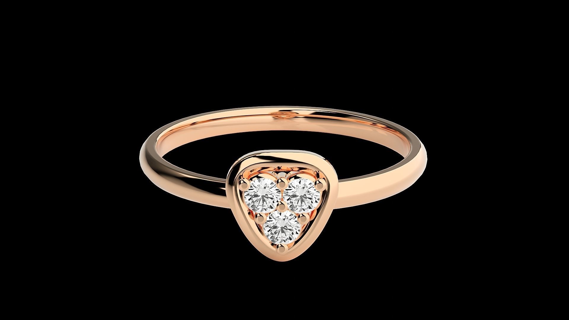 Triangular Ultra light wt minimalist Women Ring 3dm stl renders 3D print model_4