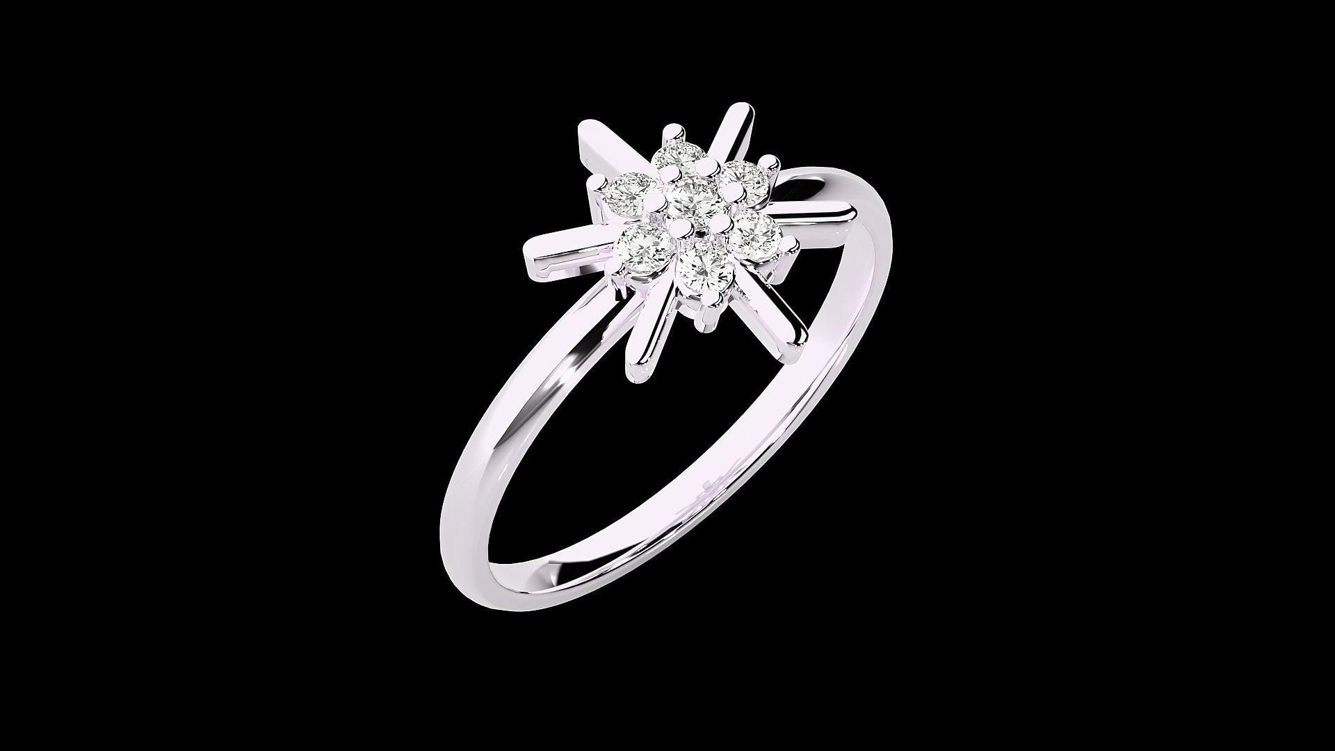 Star Light Ultra light wt minimalist Women Ring 3dm stl renders 3D print model_12
