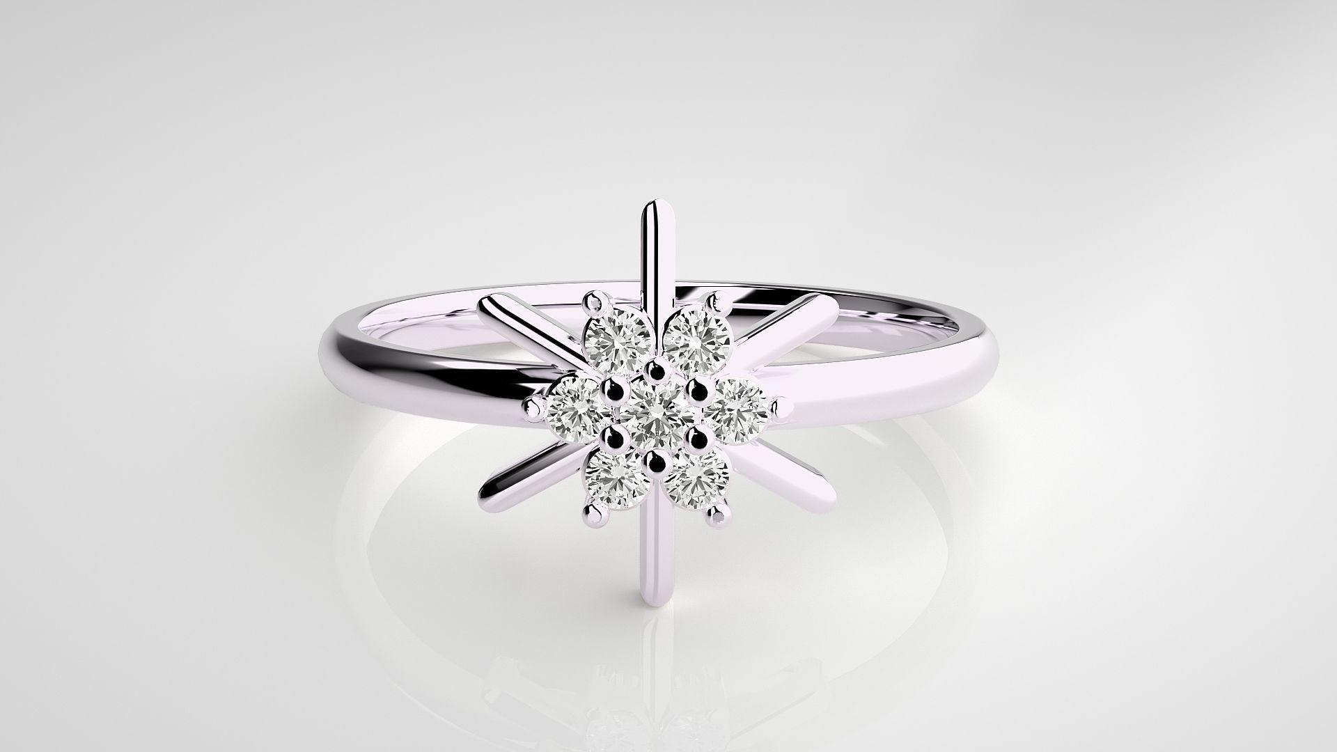 Star Light Ultra light wt minimalist Women Ring 3dm stl renders 3D print model_7