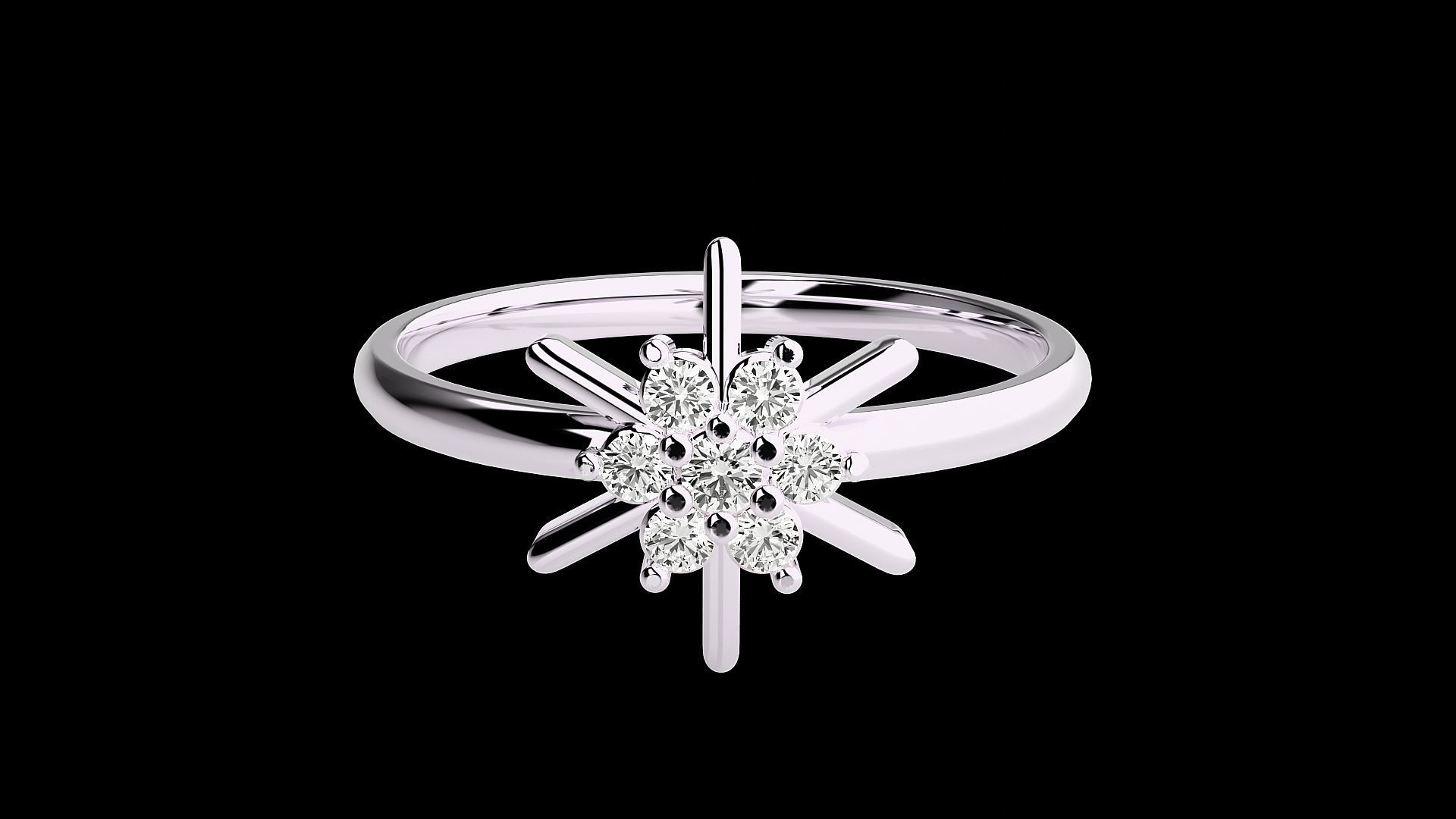 Star Light Ultra light wt minimalist Women Ring 3dm stl renders 3D print model_10