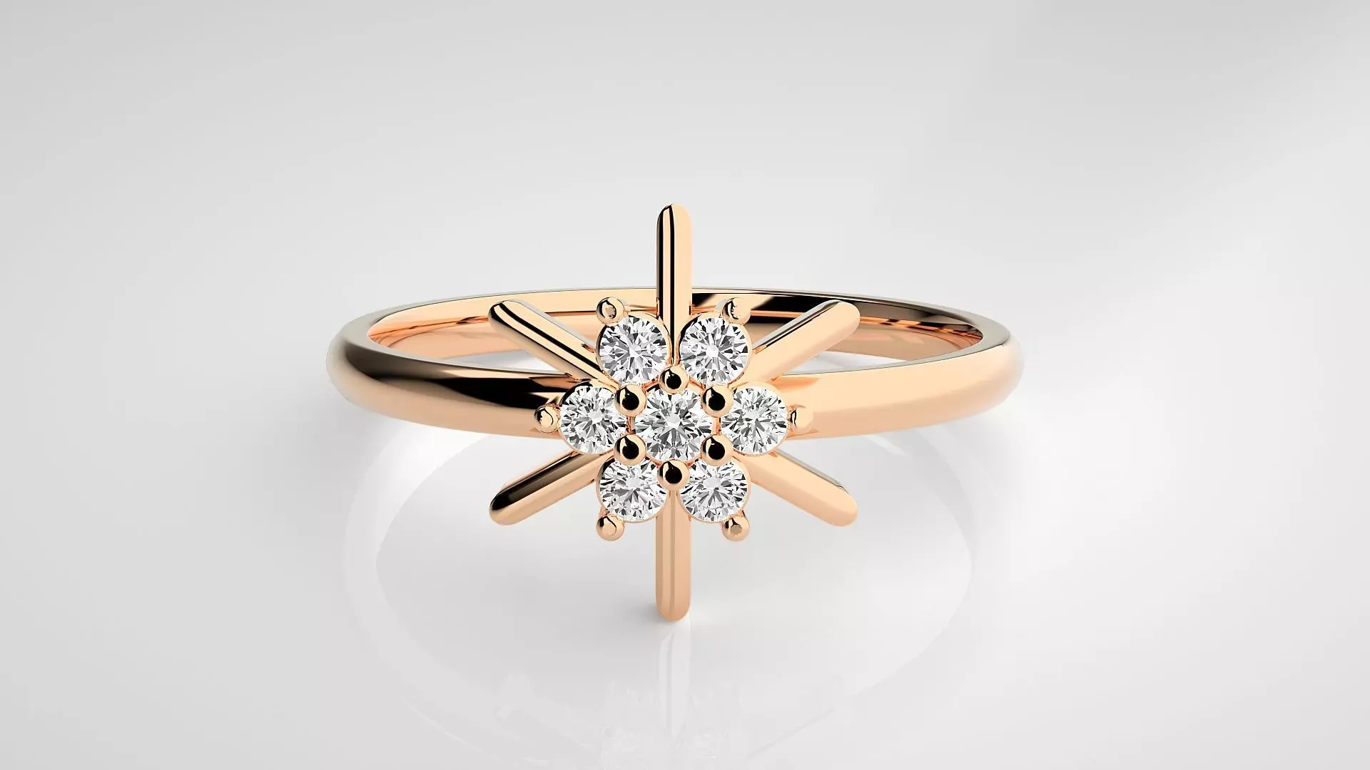 Star Light Ultra light wt minimalist Women Ring 3dm stl renders 3D print model_0
