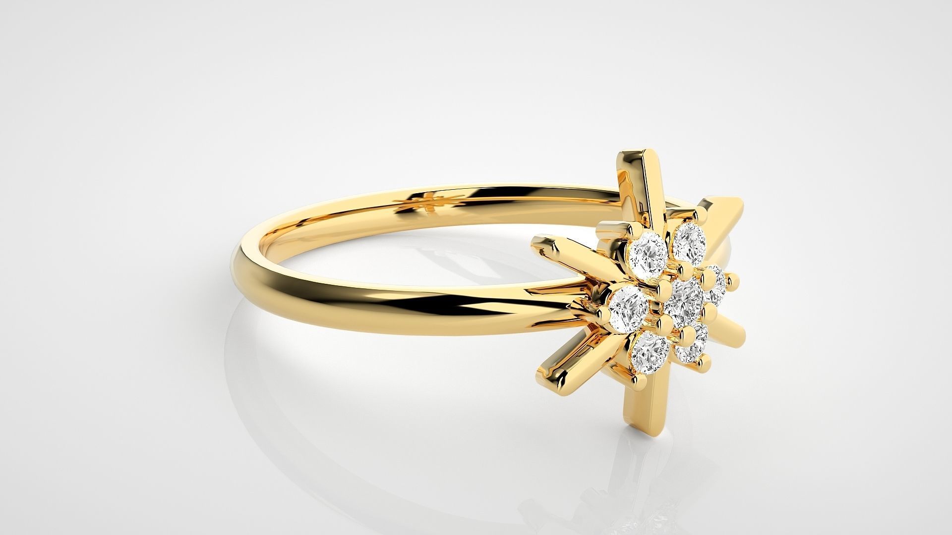 Star Light Ultra light wt minimalist Women Ring 3dm stl renders 3D print model_14