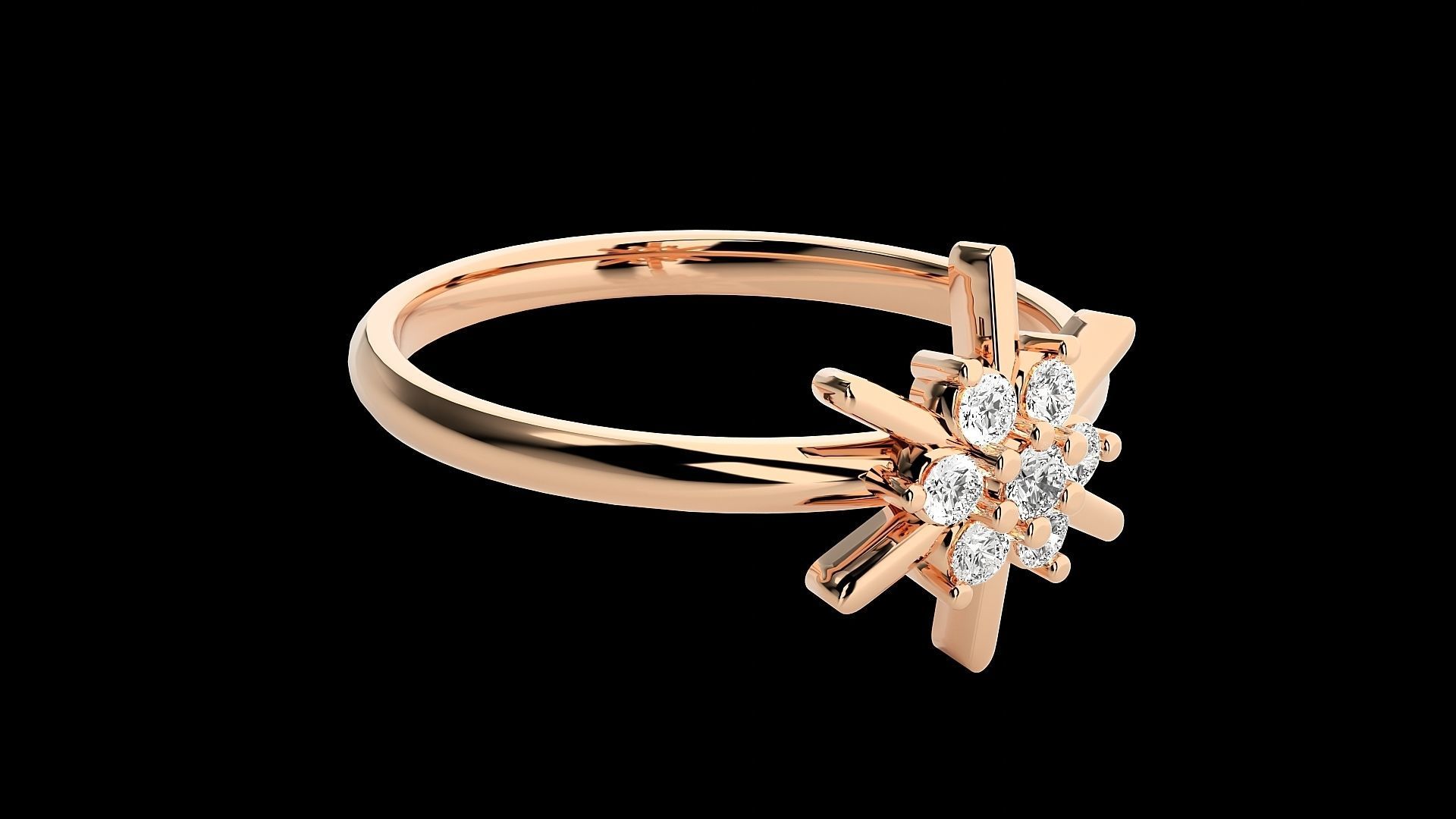 Star Light Ultra light wt minimalist Women Ring 3dm stl renders 3D print model_5