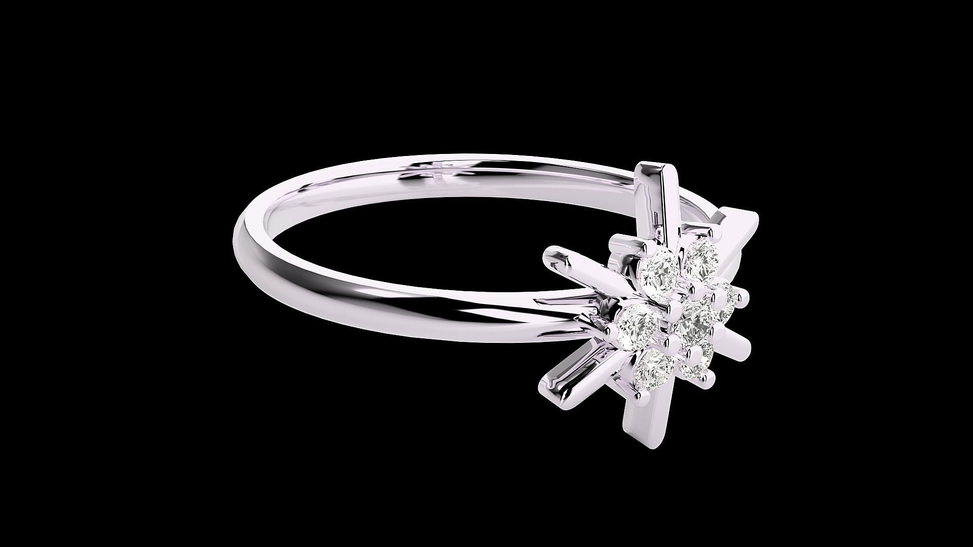 Star Light Ultra light wt minimalist Women Ring 3dm stl renders 3D print model_11