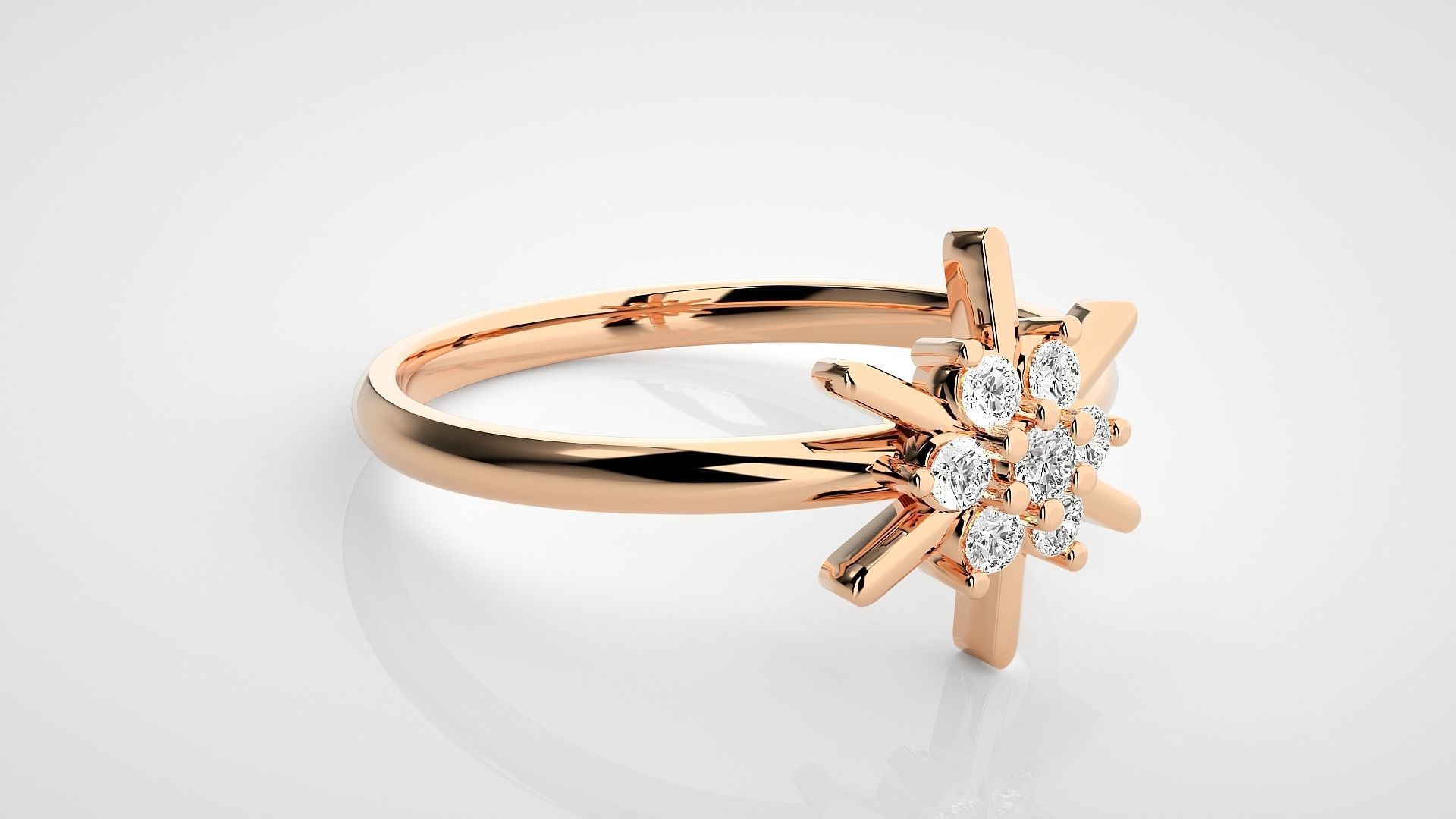 Star Light Ultra light wt minimalist Women Ring 3dm stl renders 3D print model_1