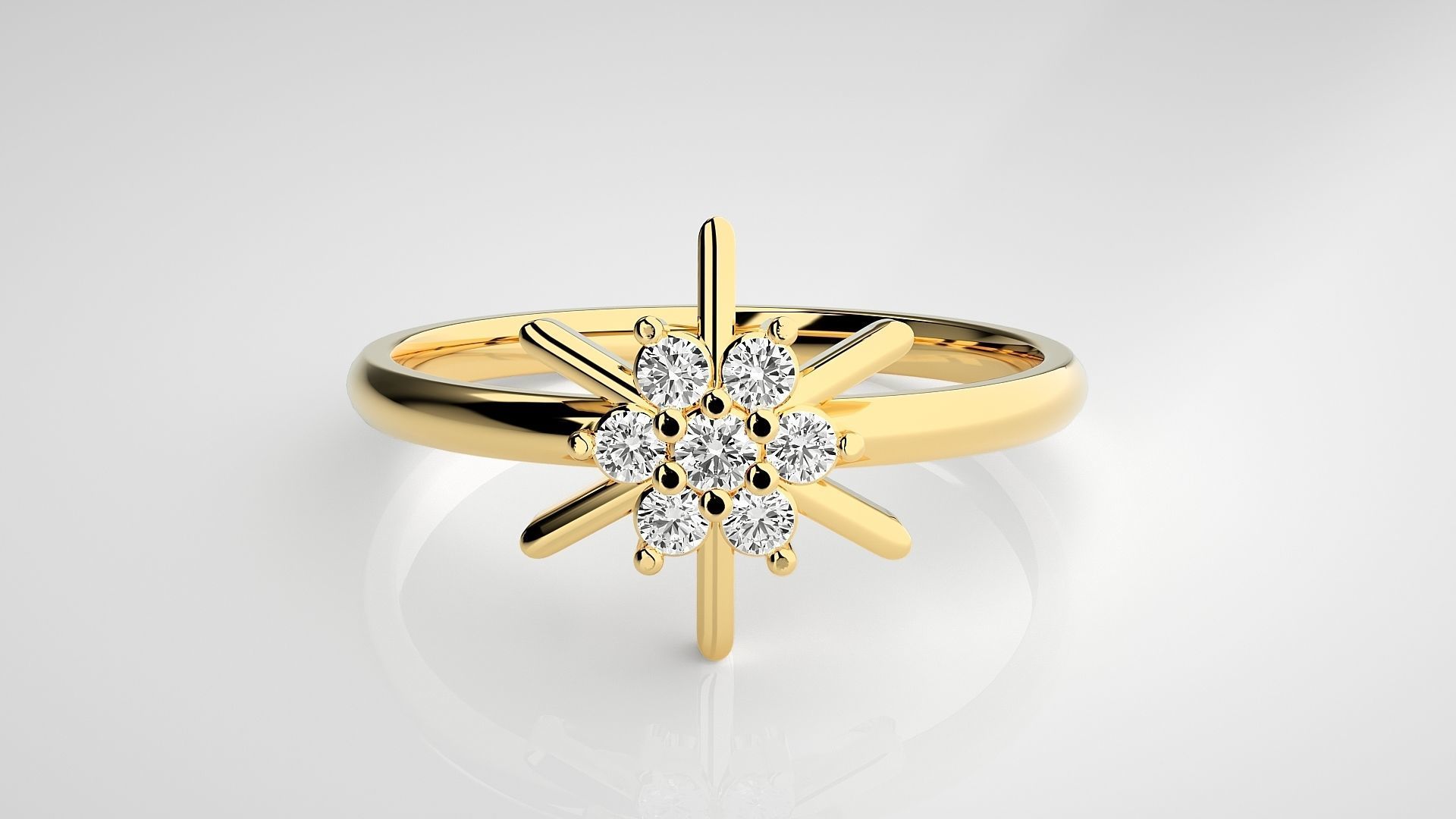 Star Light Ultra light wt minimalist Women Ring 3dm stl renders 3D print model_13