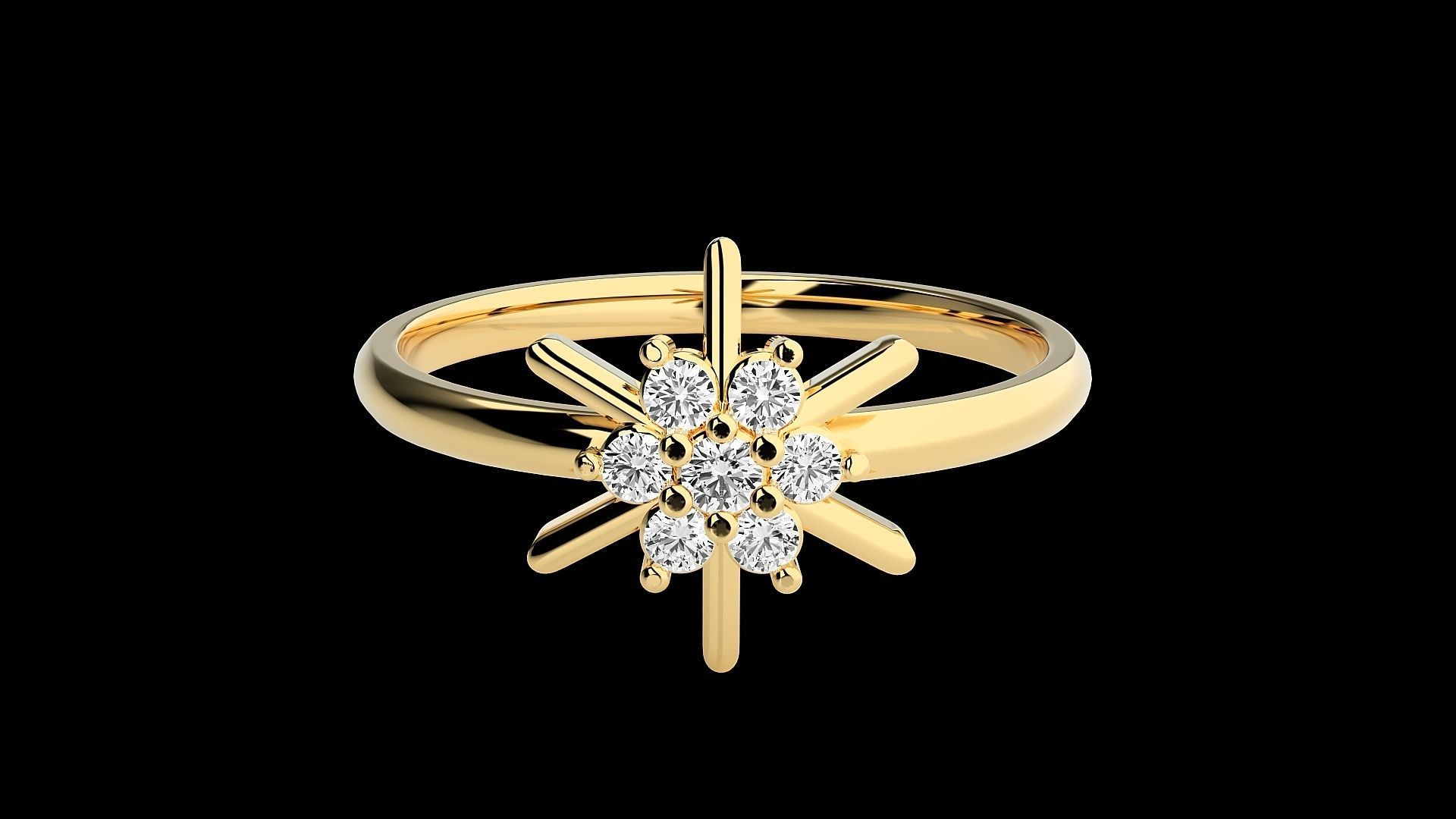 Star Light Ultra light wt minimalist Women Ring 3dm stl renders 3D print model_16