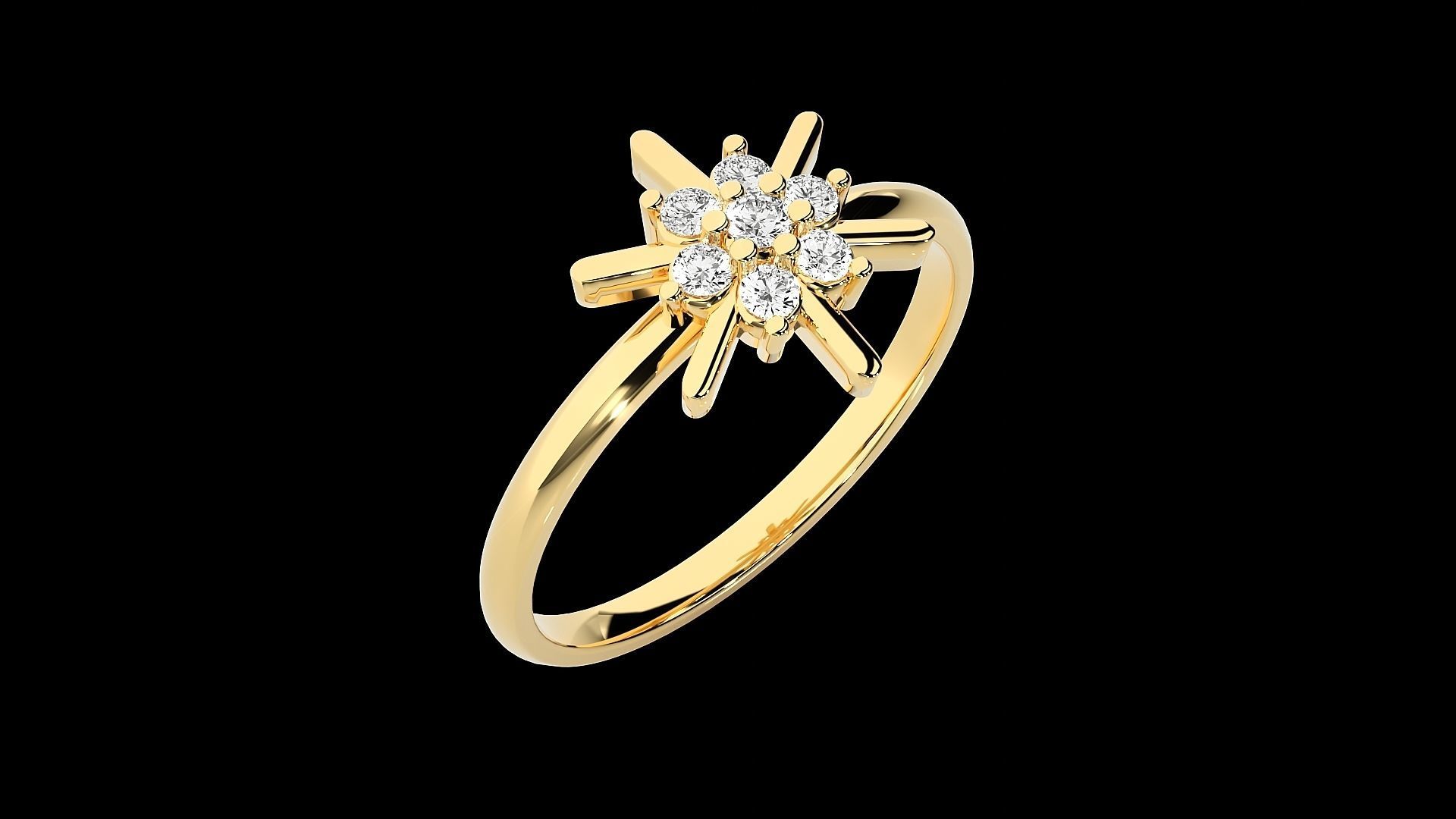 Star Light Ultra light wt minimalist Women Ring 3dm stl renders 3D print model_18