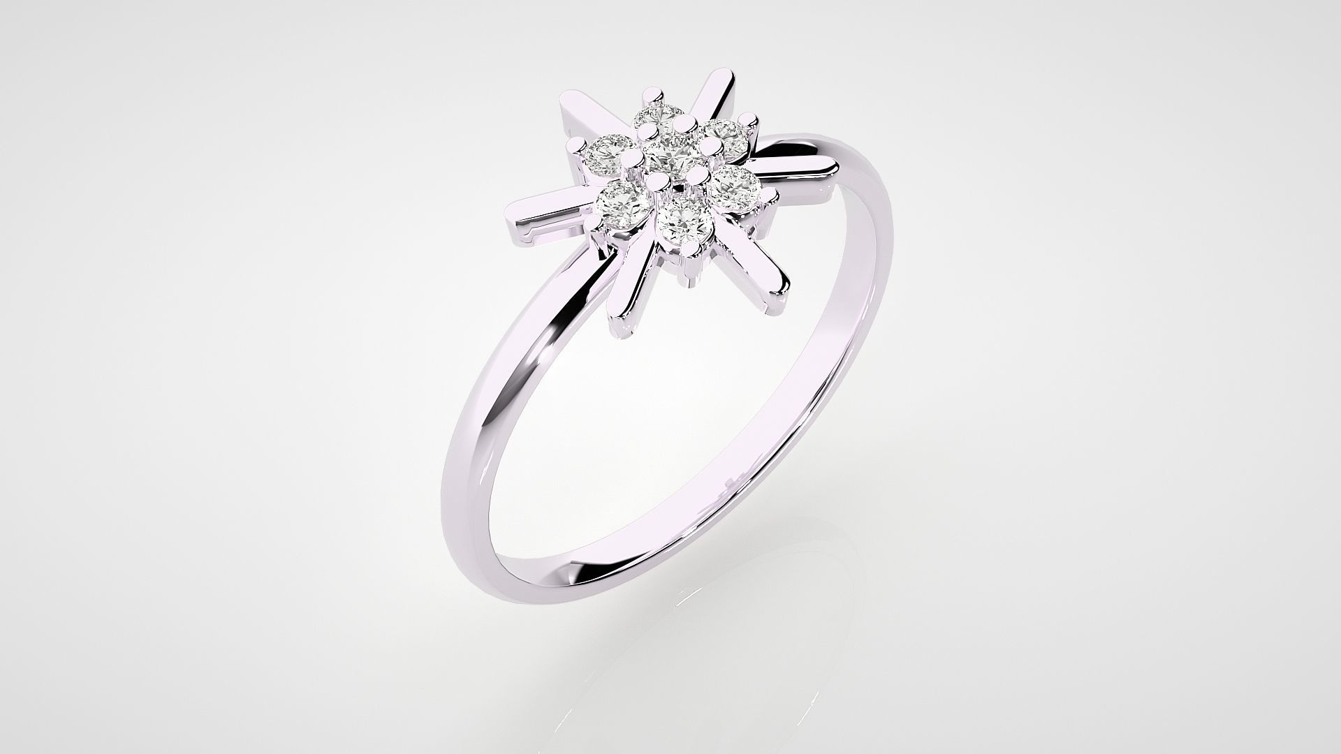 Star Light Ultra light wt minimalist Women Ring 3dm stl renders 3D print model_9