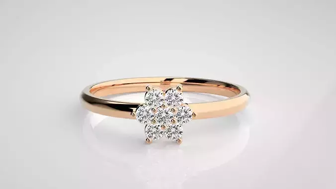 Flower Ultra light wt minimalist Women Ring 3dm stl renders 3D print model