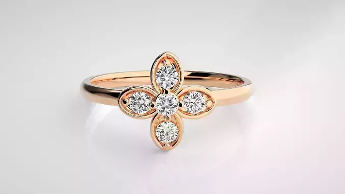 Flower Ultra light wt minimalist Women Ring 3dm stl renders