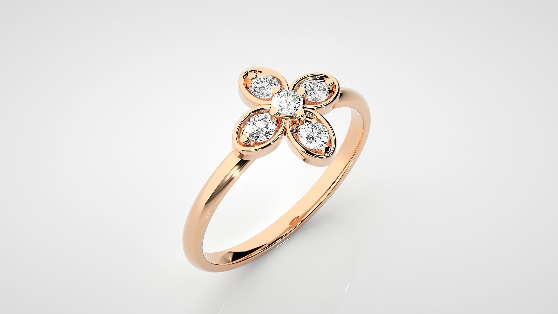 Flower Ultra light wt minimalist Women Ring 3dm stl renders 3D print model_2