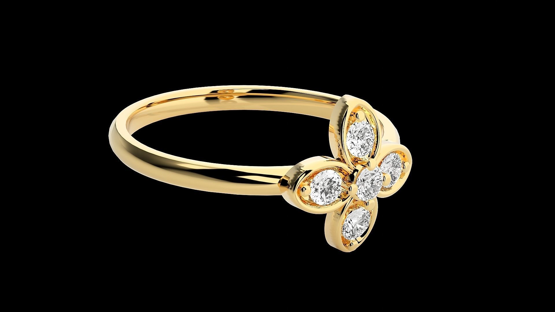 Flower Ultra light wt minimalist Women Ring 3dm stl renders 3D print model_17