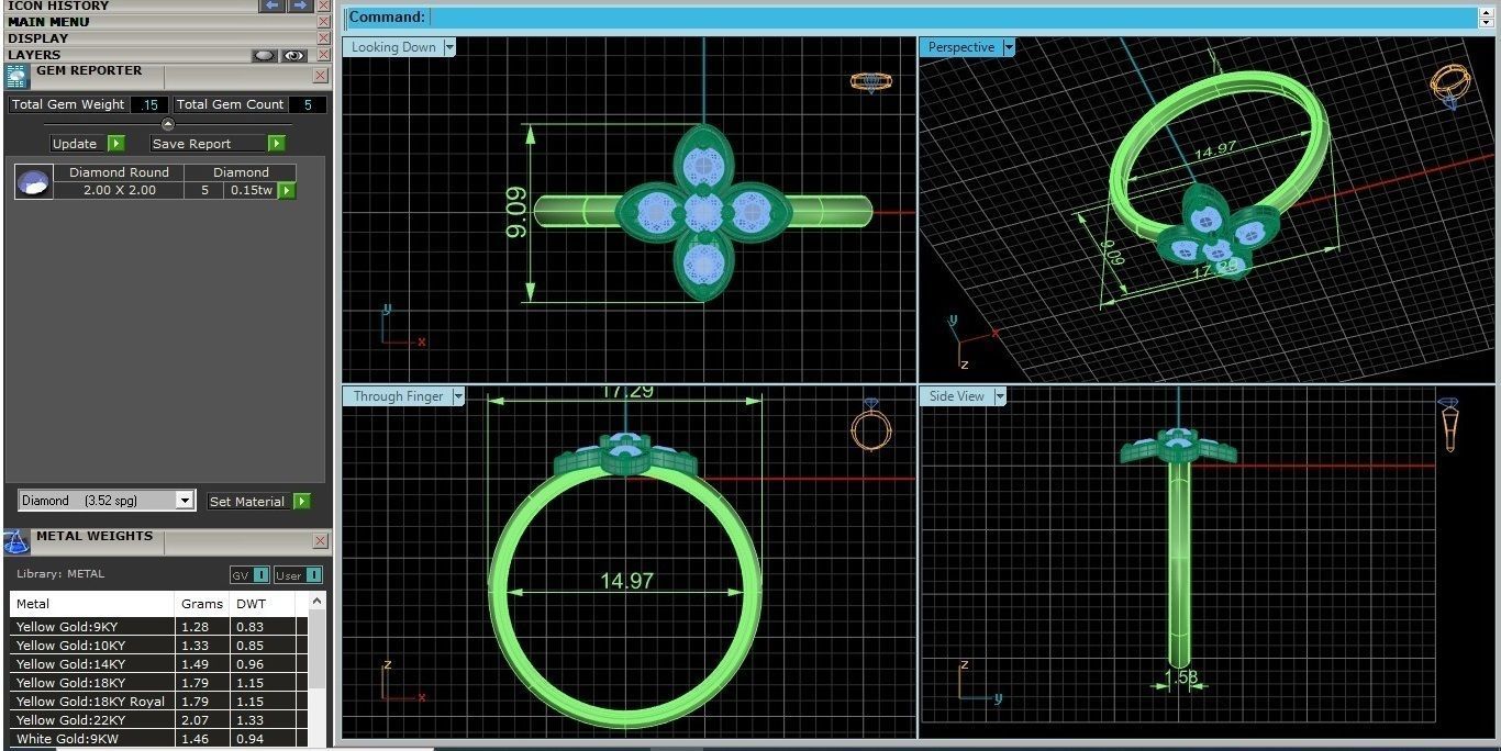 Flower Ultra light wt minimalist Women Ring 3dm stl renders 3D print model_3