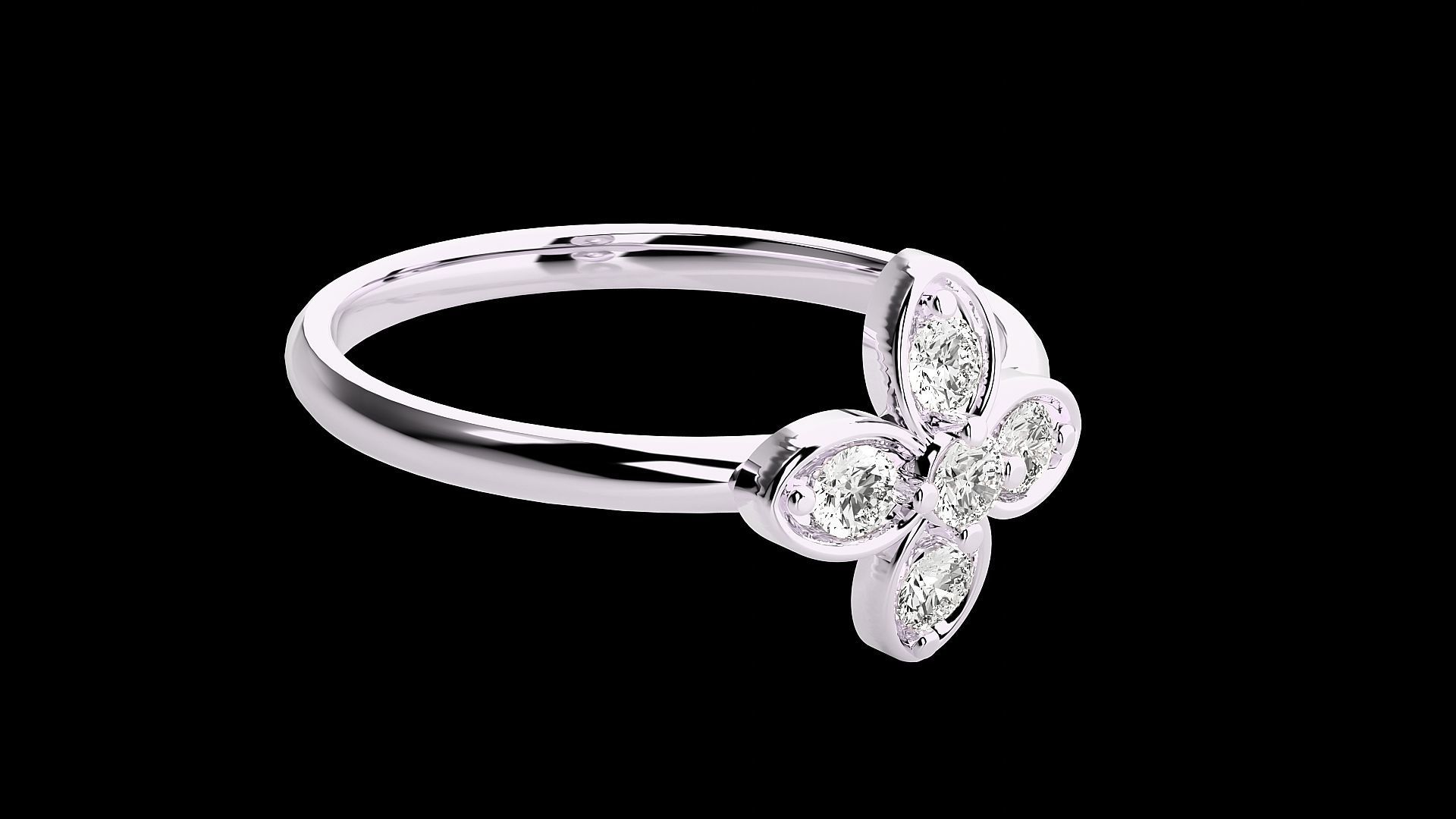 Flower Ultra light wt minimalist Women Ring 3dm stl renders 3D print model_11