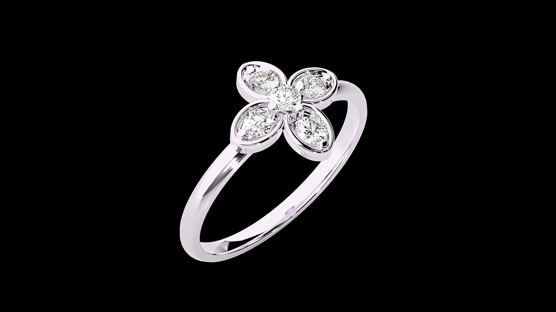 Flower Ultra light wt minimalist Women Ring 3dm stl renders 3D print model_12