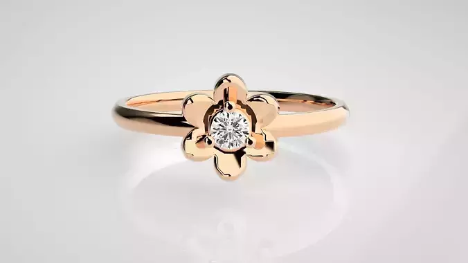 Flower Ultra light wt minimalist Women Ring 3dm stl renders