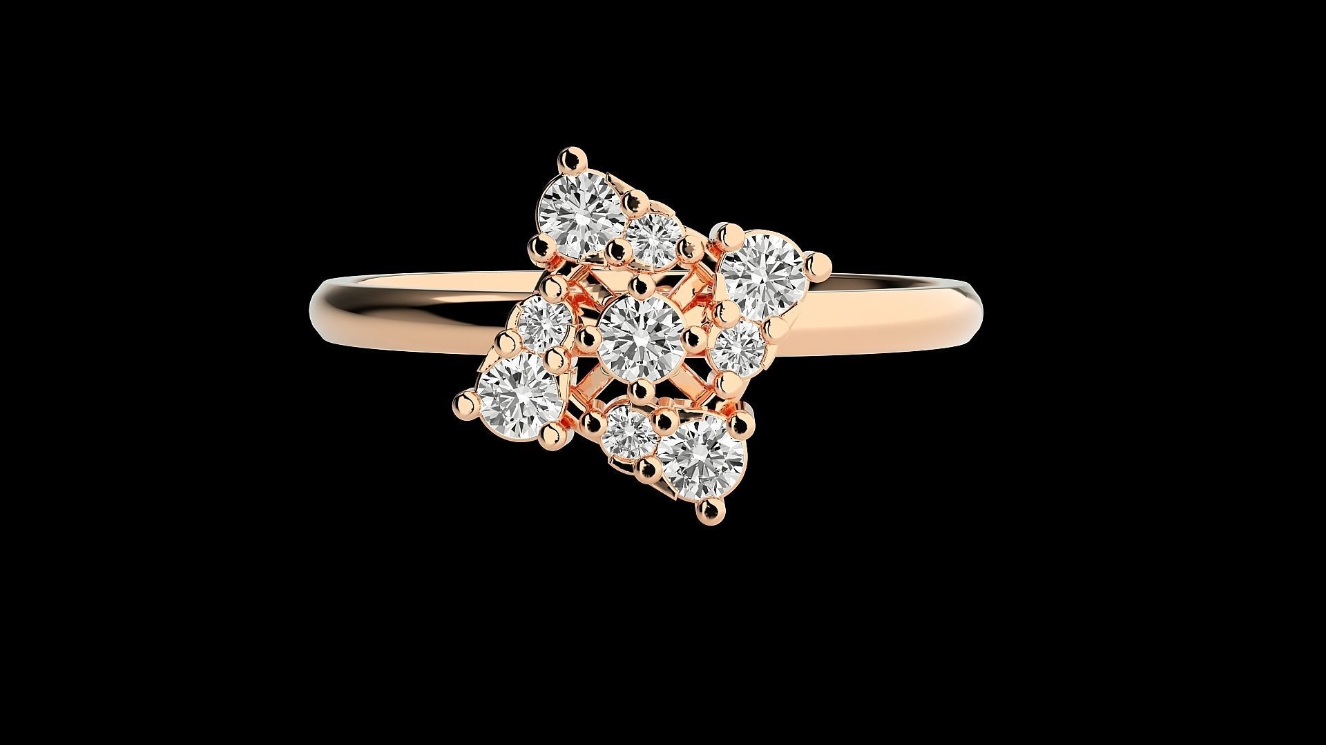 Flower Ultra light wt minimalist Women Ring 3dm stl renders 3D print model_3