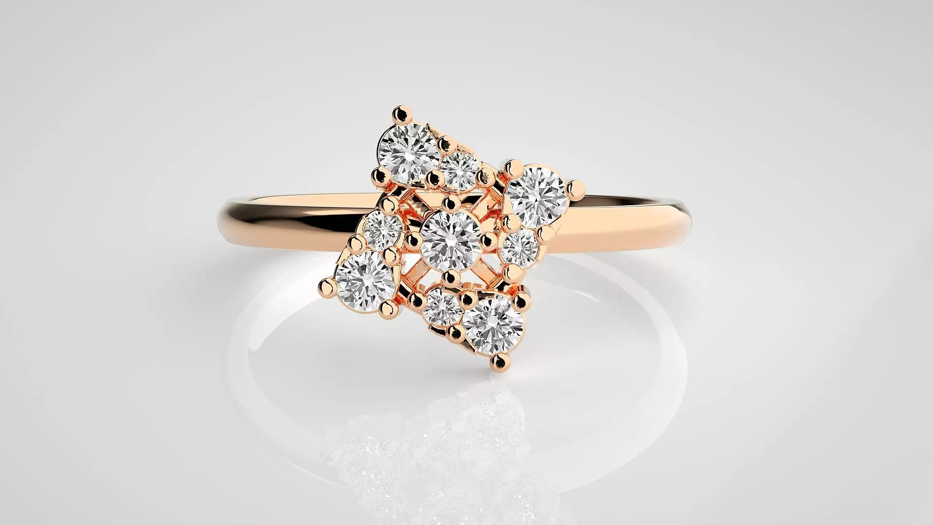 Flower Ultra light wt minimalist Women Ring 3dm stl renders 3D print model_0