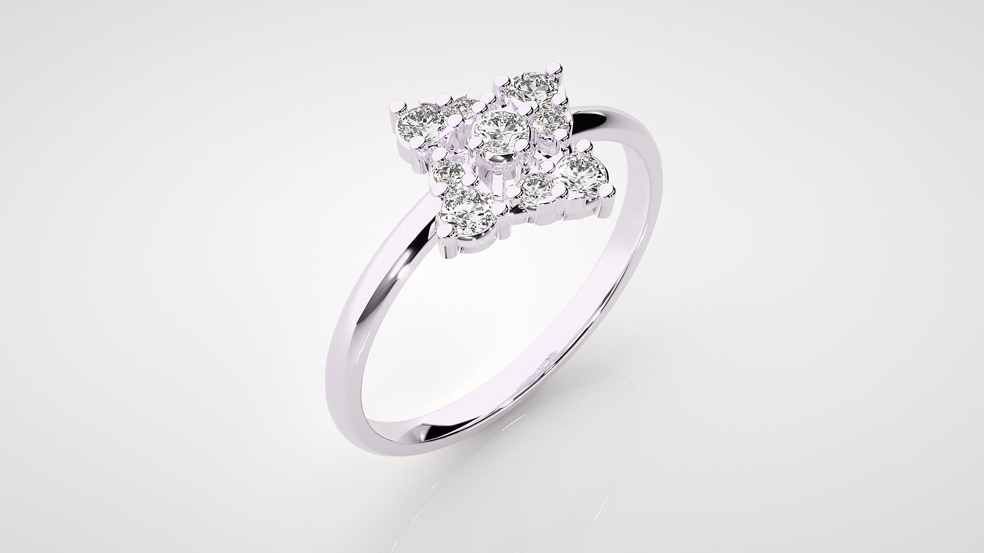 Flower Ultra light wt minimalist Women Ring 3dm stl renders 3D print model_9
