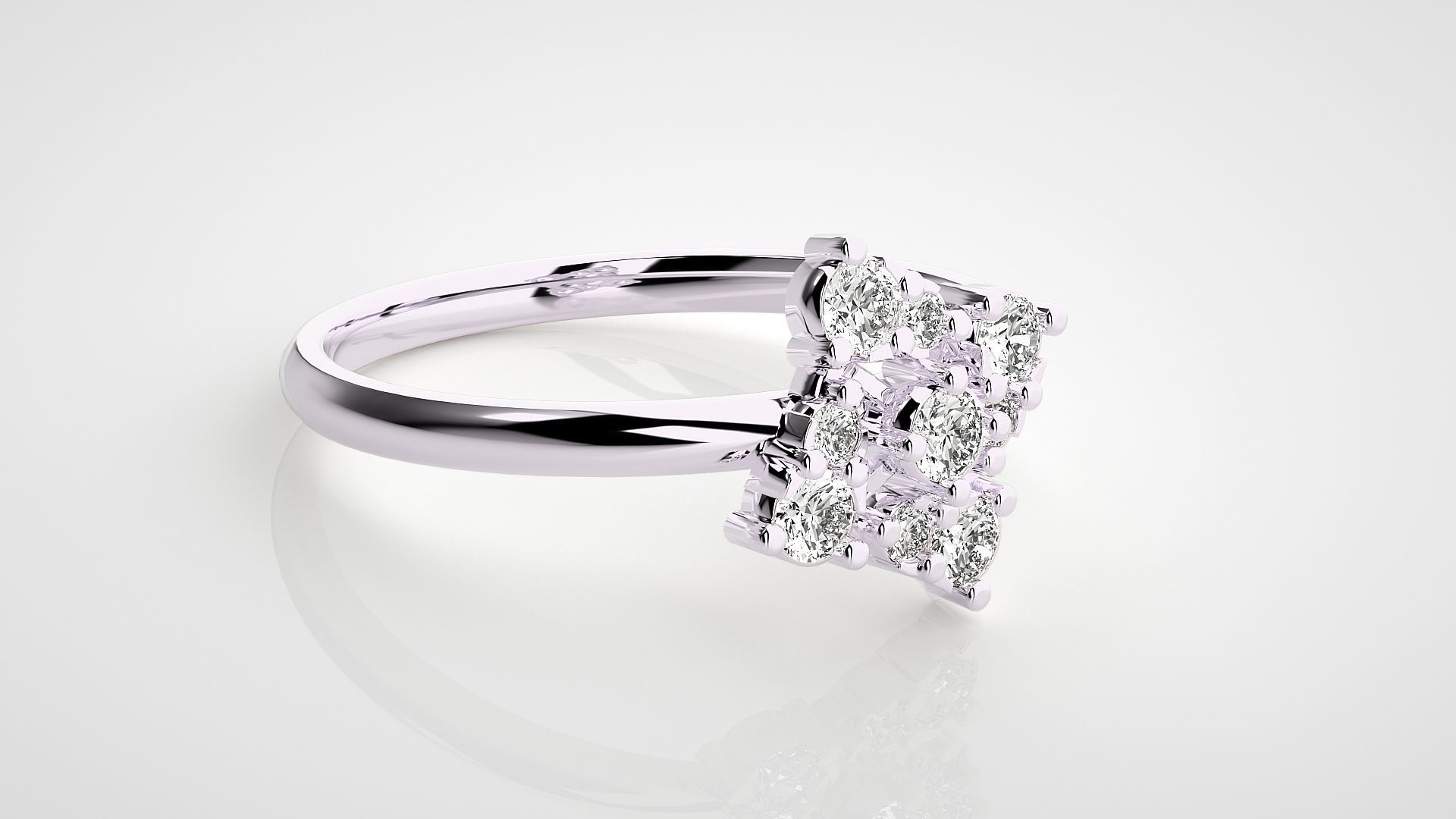 Flower Ultra light wt minimalist Women Ring 3dm stl renders 3D print model_8